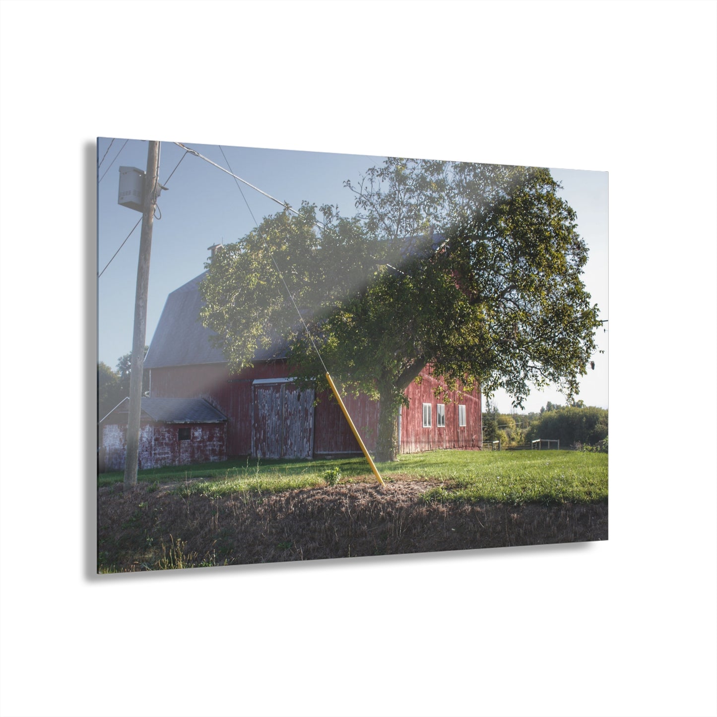 U R There Photography Rochester Road Hidden Red Rustic Farmhouse Acrylic Wall Print