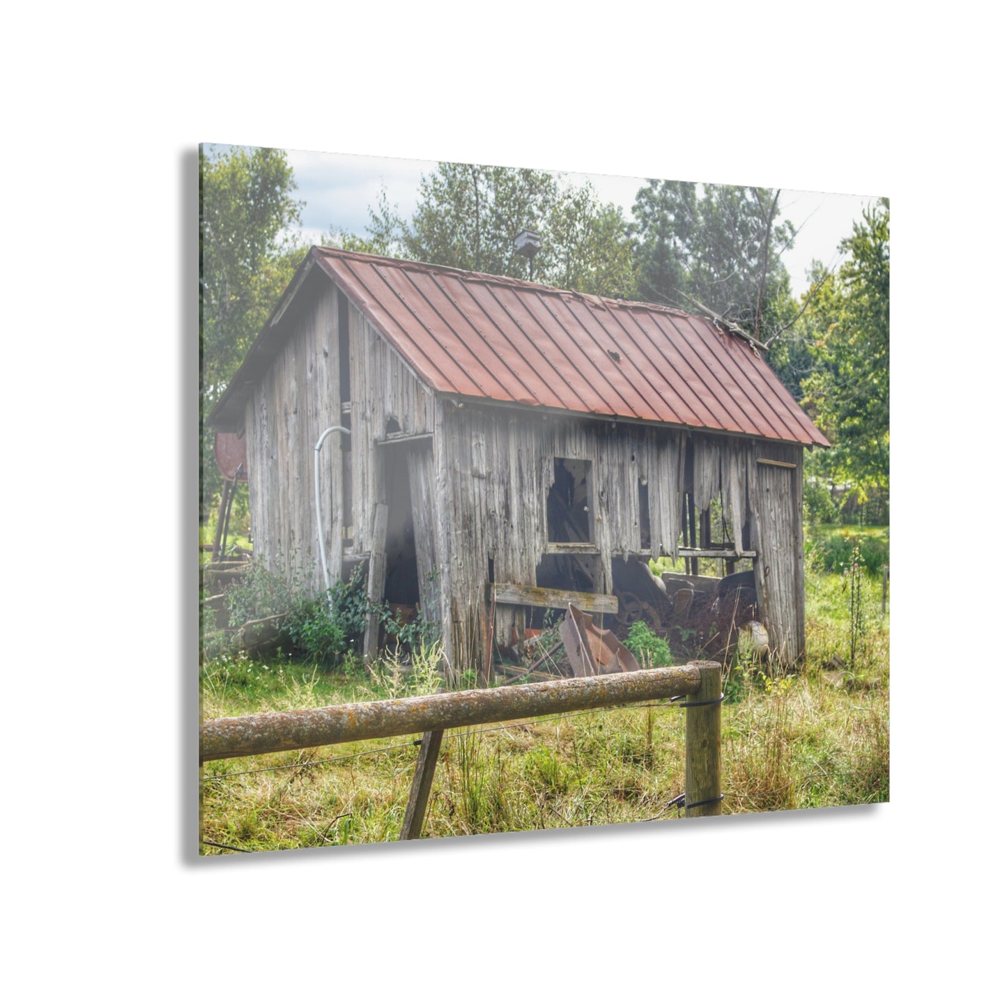 U R There Photography Silverwood Rusted Grey Shack Rustic Farmhouse Acrylic Wall Print