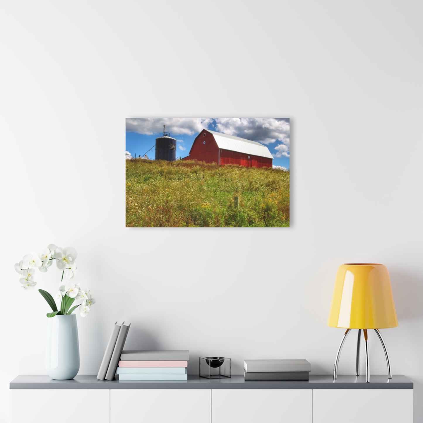 U R There Photography South Henderson Road Hilltop Red I Rustic Farmhouse Acrylic Wall Print