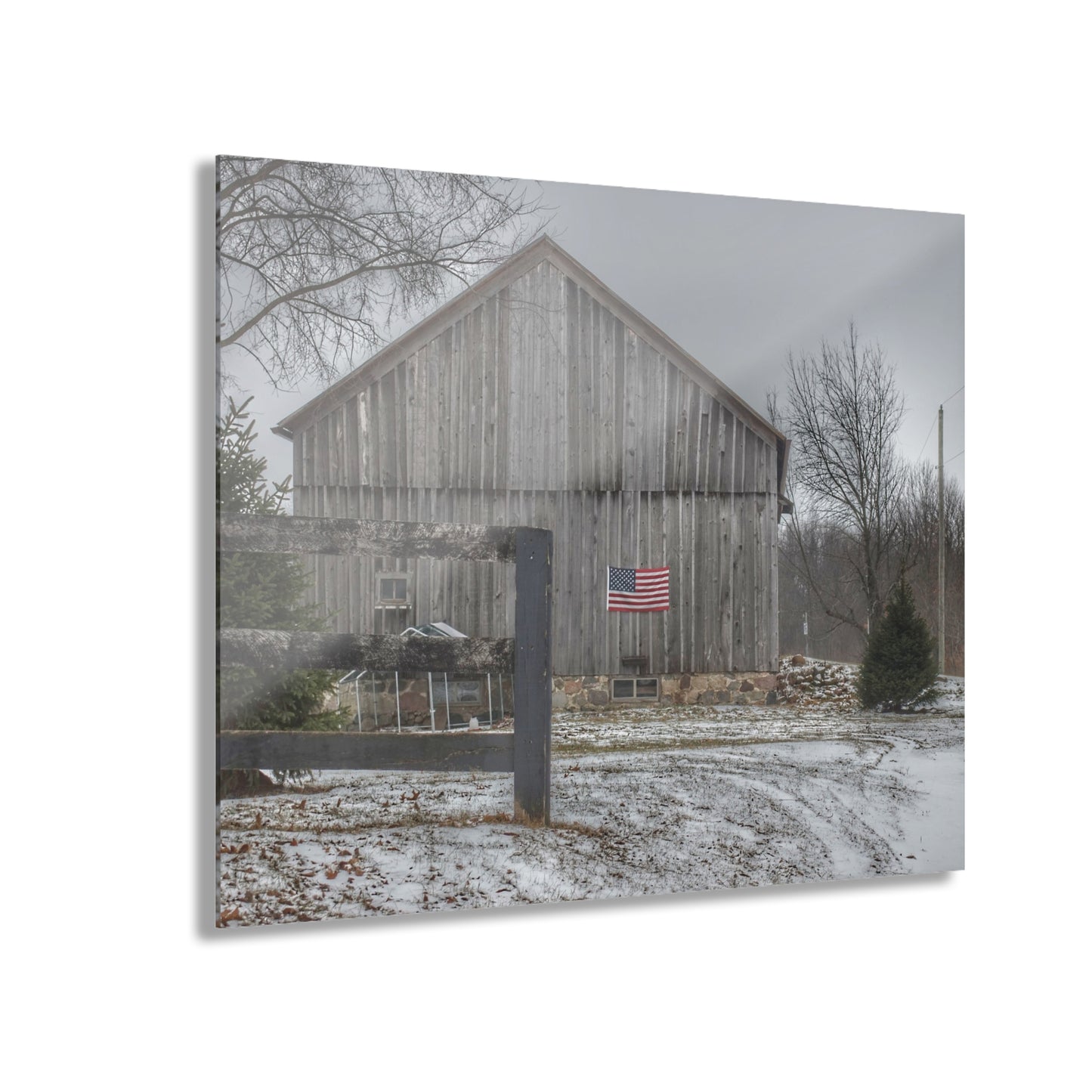 U R There Photography Sutton Road Patriot Grey I Rustic Farmhouse Acrylic Wall Print