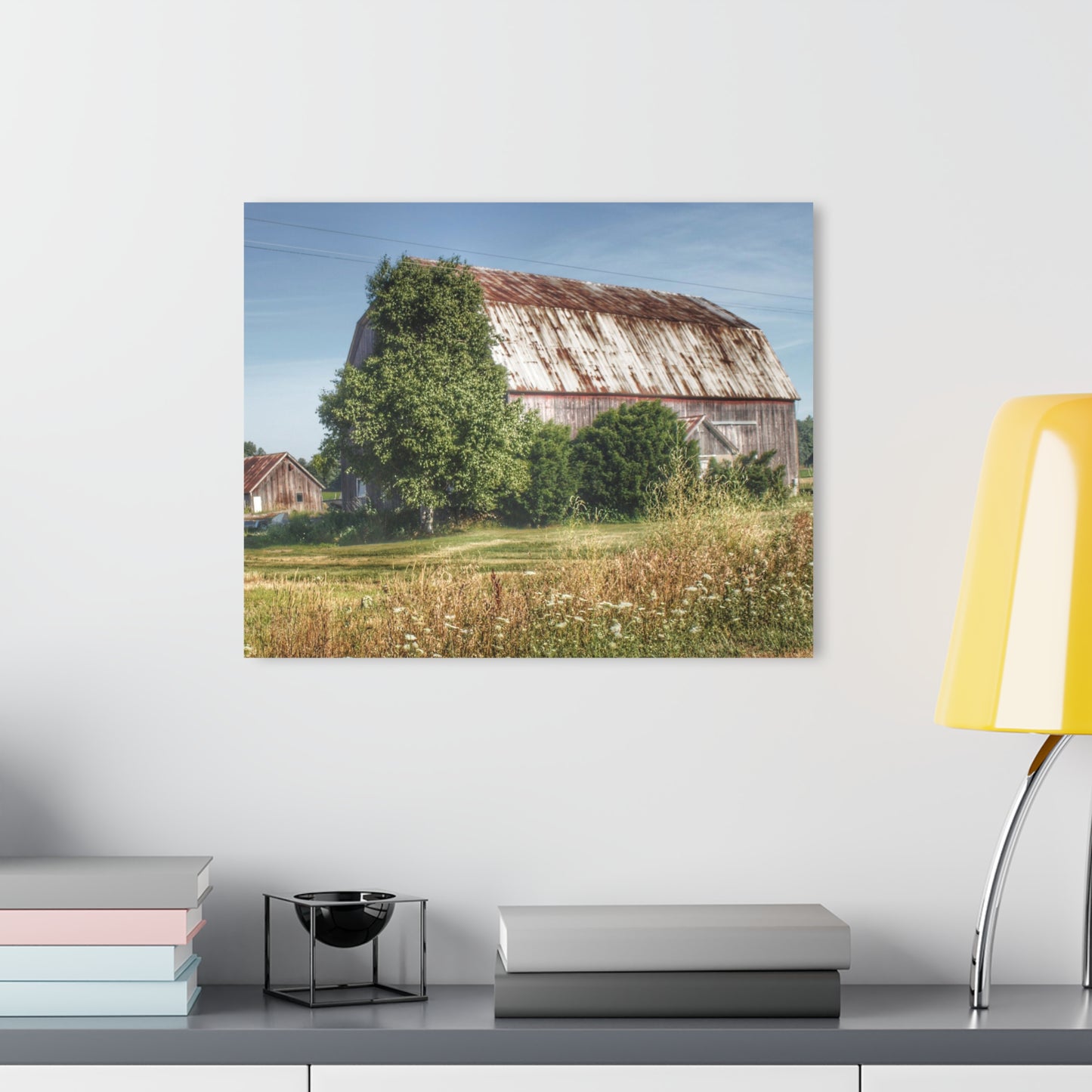 U R There Photography Barkley Road Red in Summer II Rustic Farmhouse Acrylic Wall Print