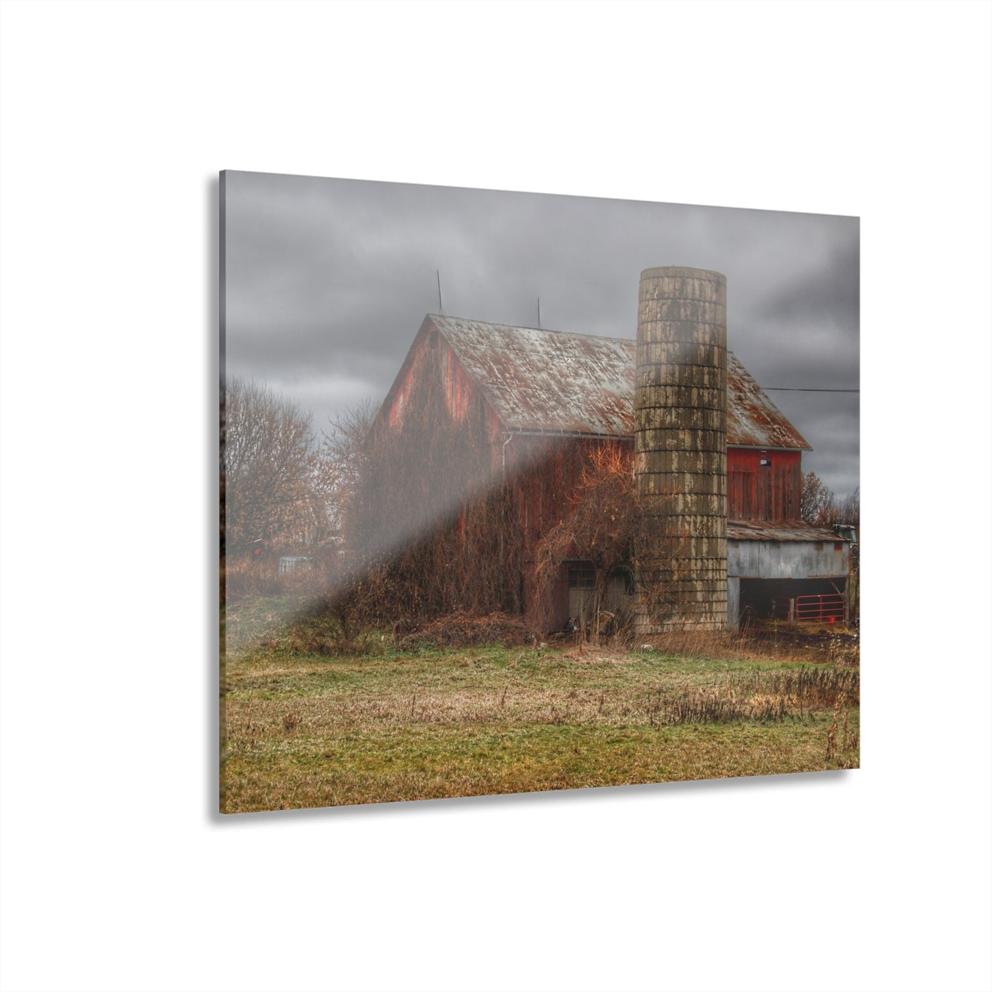 U R There Photography Slattery Road Old Red and Silo I Rustic Farmhouse Acrylic Wall Print