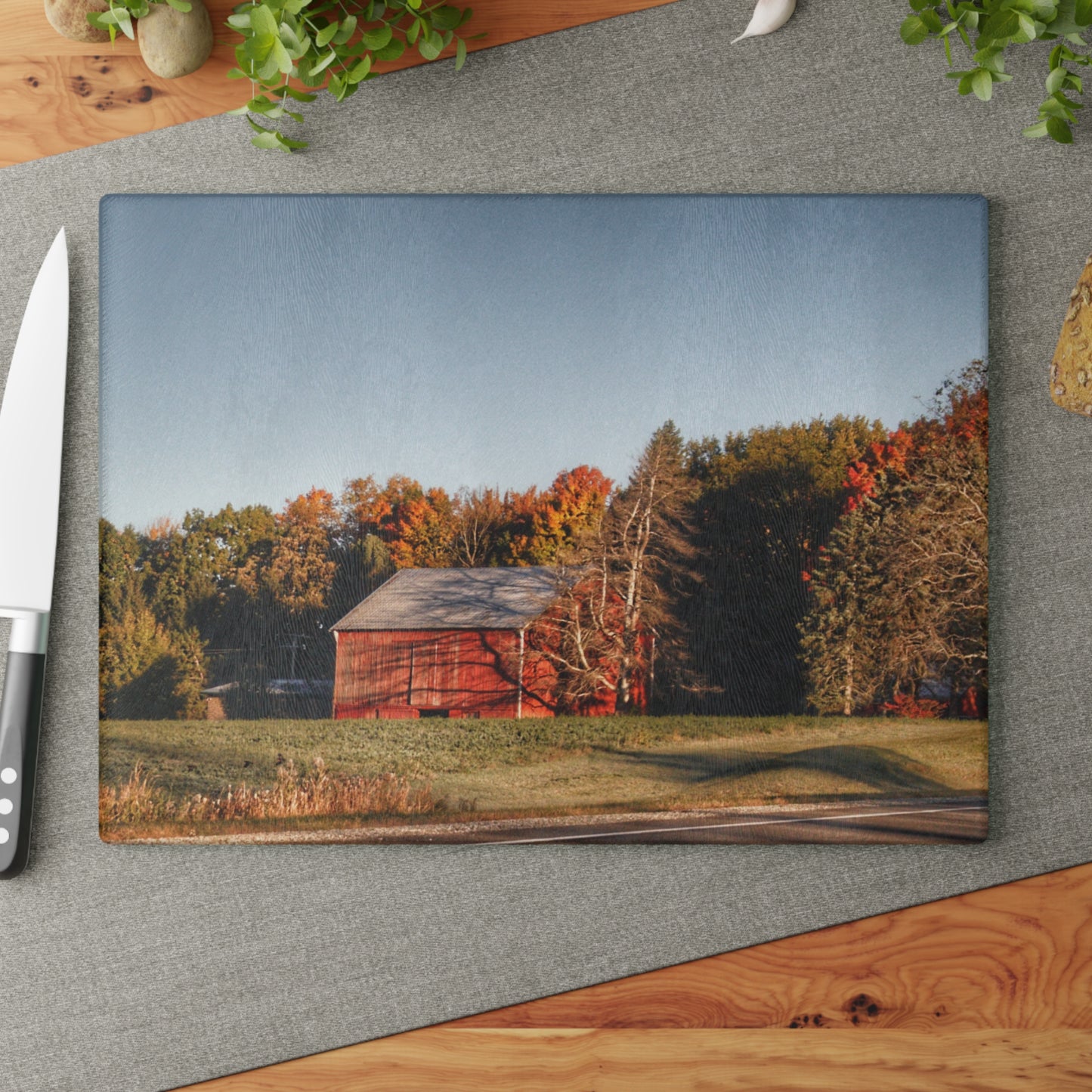 U R There Photography Tucked on Treasurer Road Rustic Farmhouse Tempered-Glass Cutting Board