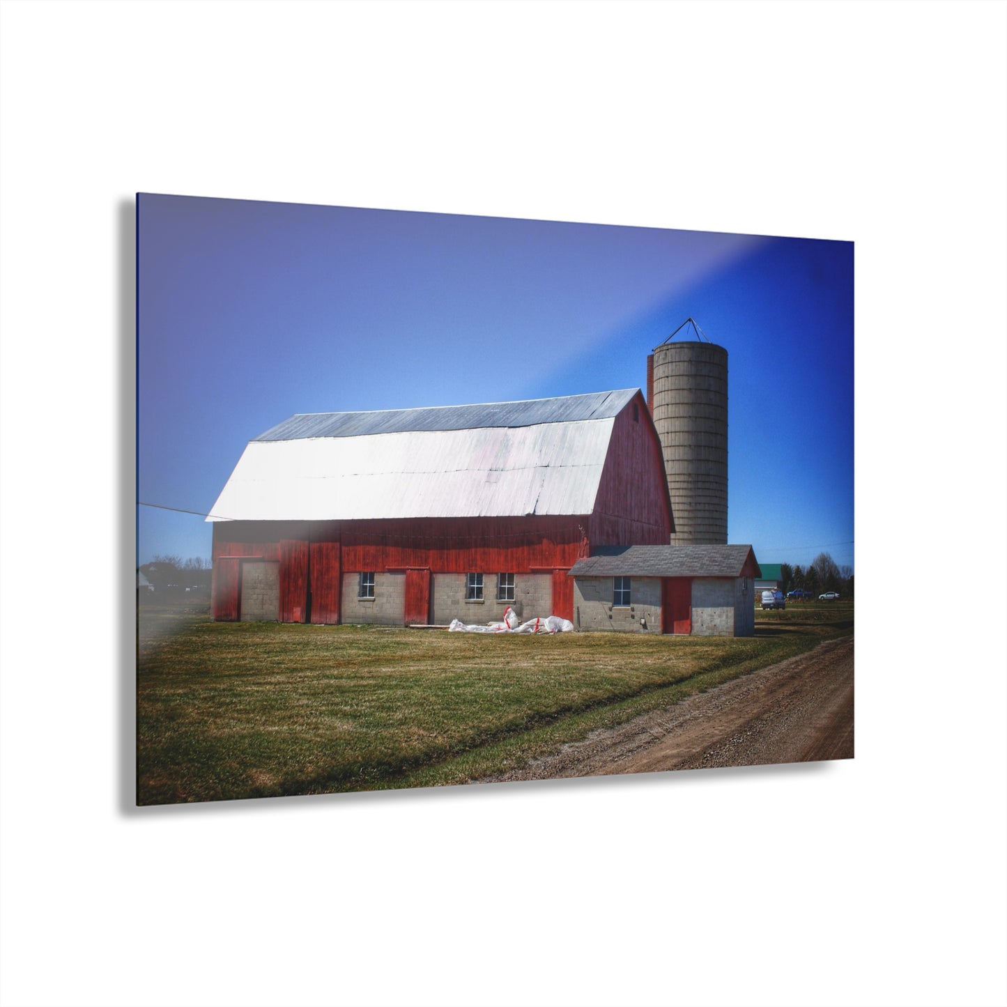 U R There Photography Burt Road Red and Silo Rustic Farmhouse Acrylic Wall Print