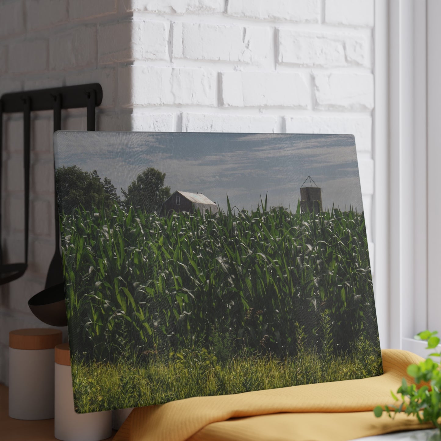 Rustic Farmhouse Cutting Board Featuring Above the Corn on Piersonville Road II