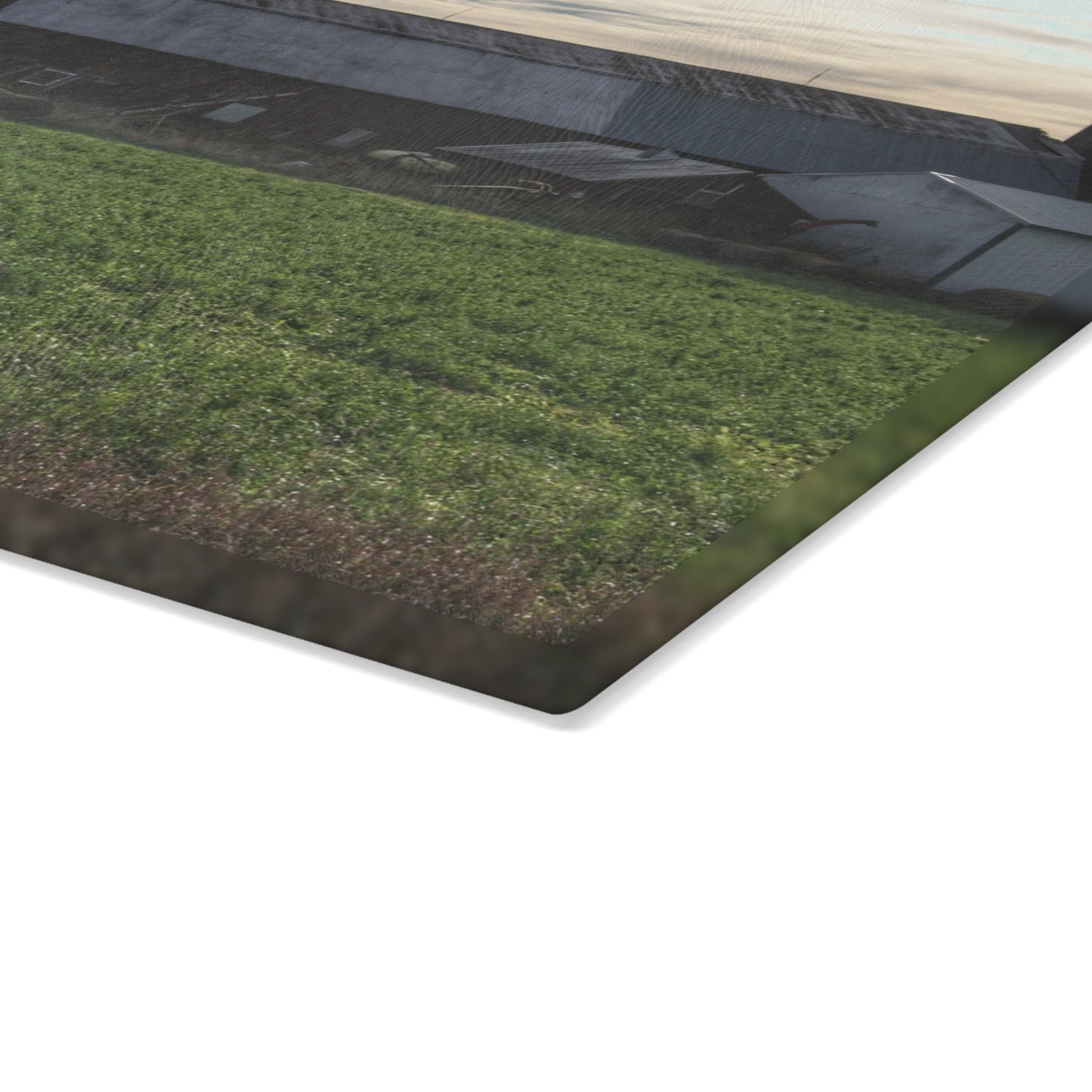 U R There Photography Shepard Road Farm II Rustic Farmhouse Tempered-Glass Cutting Board