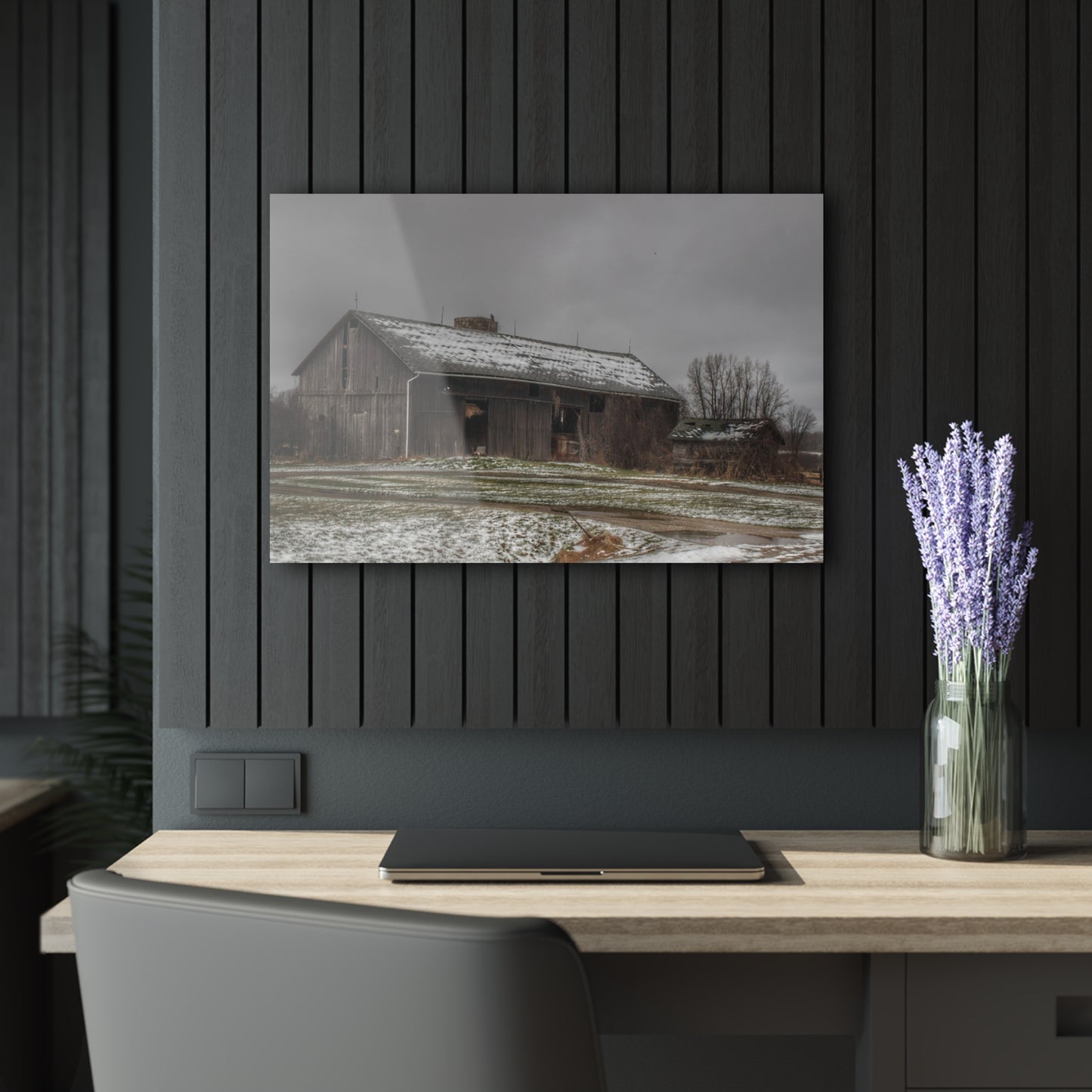 U R There Photography Wilder Road Grey in Spring Rustic Farmhouse Acrylic Wall Print
