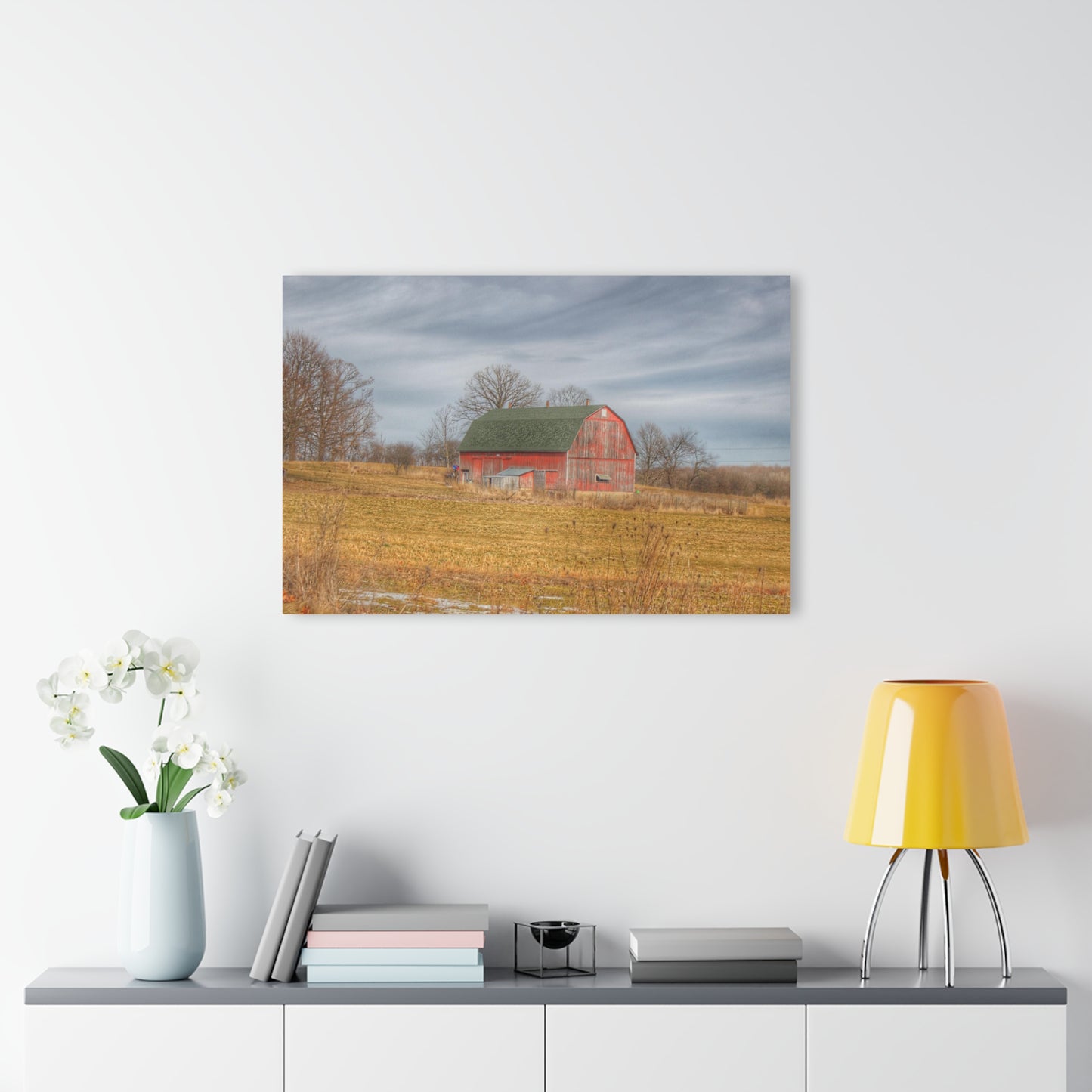 U R There Photography Clark Road Hillside Red I Rustic Farmhouse Acrylic Wall Print