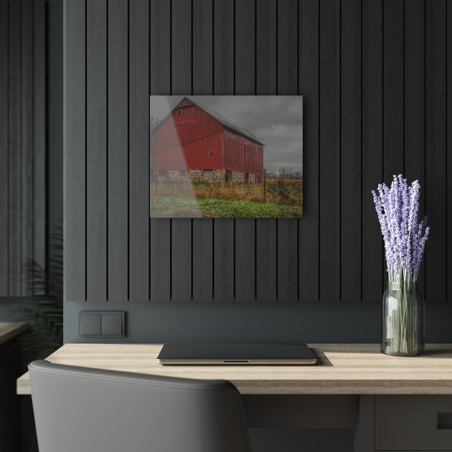 U R There Photography Bowers Road Red III Rustic Farmhouse Acrylic Wall Print