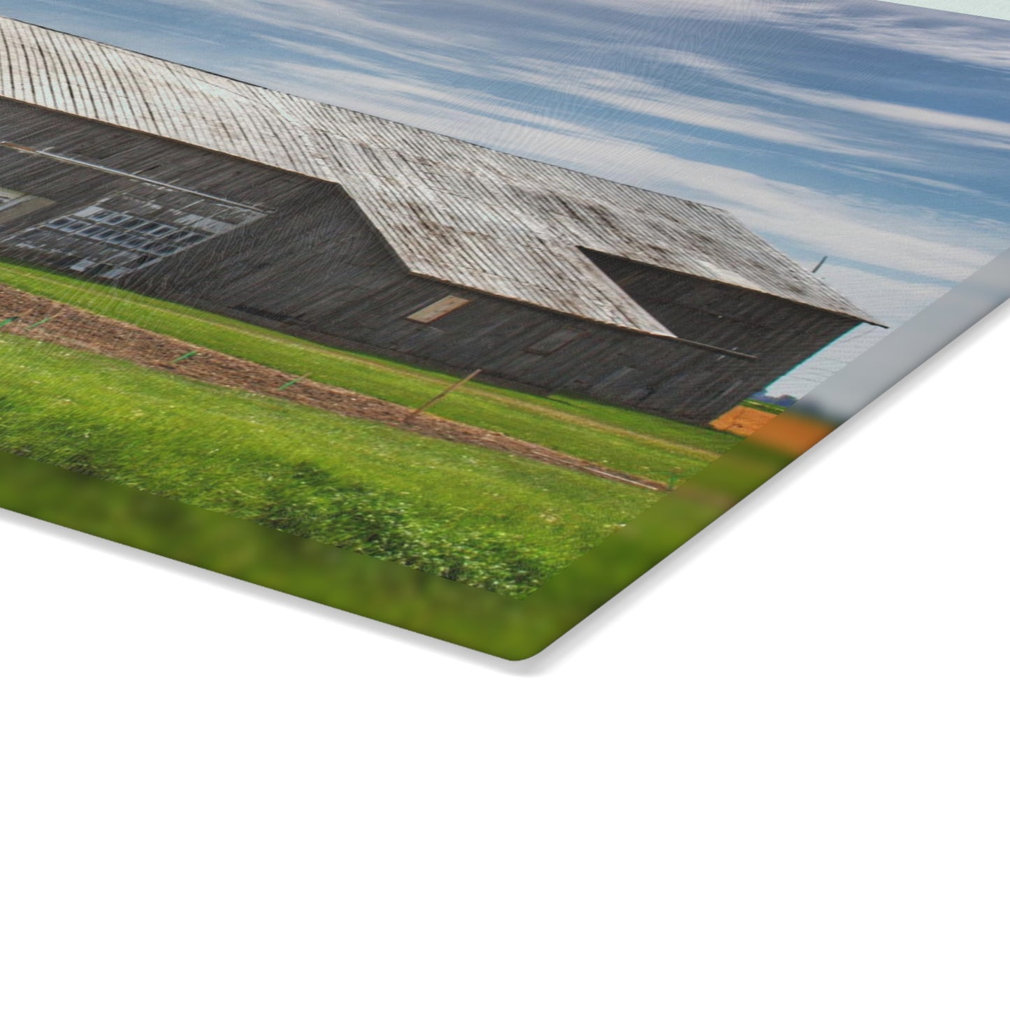 U R There Photography Bay Port Road Greys Rustic Farmhouse Tempered-Glass Cutting Board