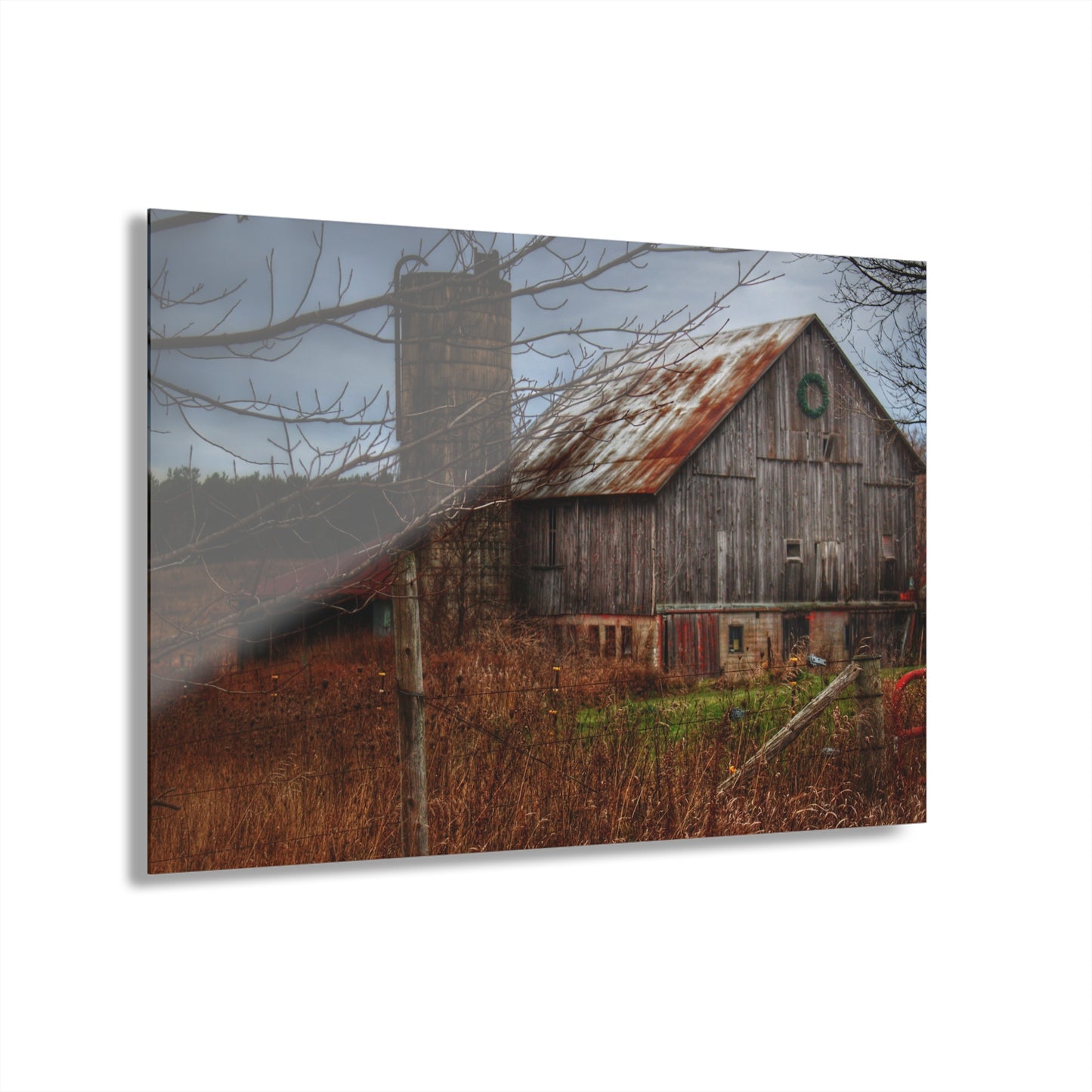 U R There Photography Churchill Christmas Barn II Rustic Farmhouse Acrylic Wall Print