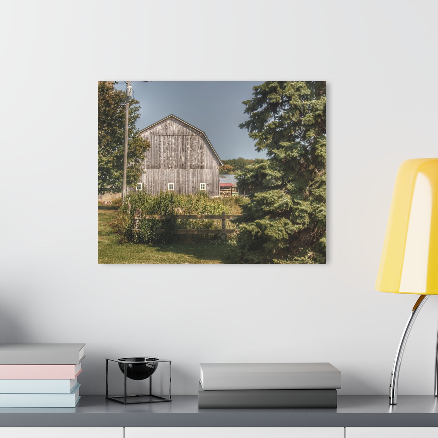 U R There Photography Roadside Grey of Vassar Rustic Farmhouse Acrylic Wall Print