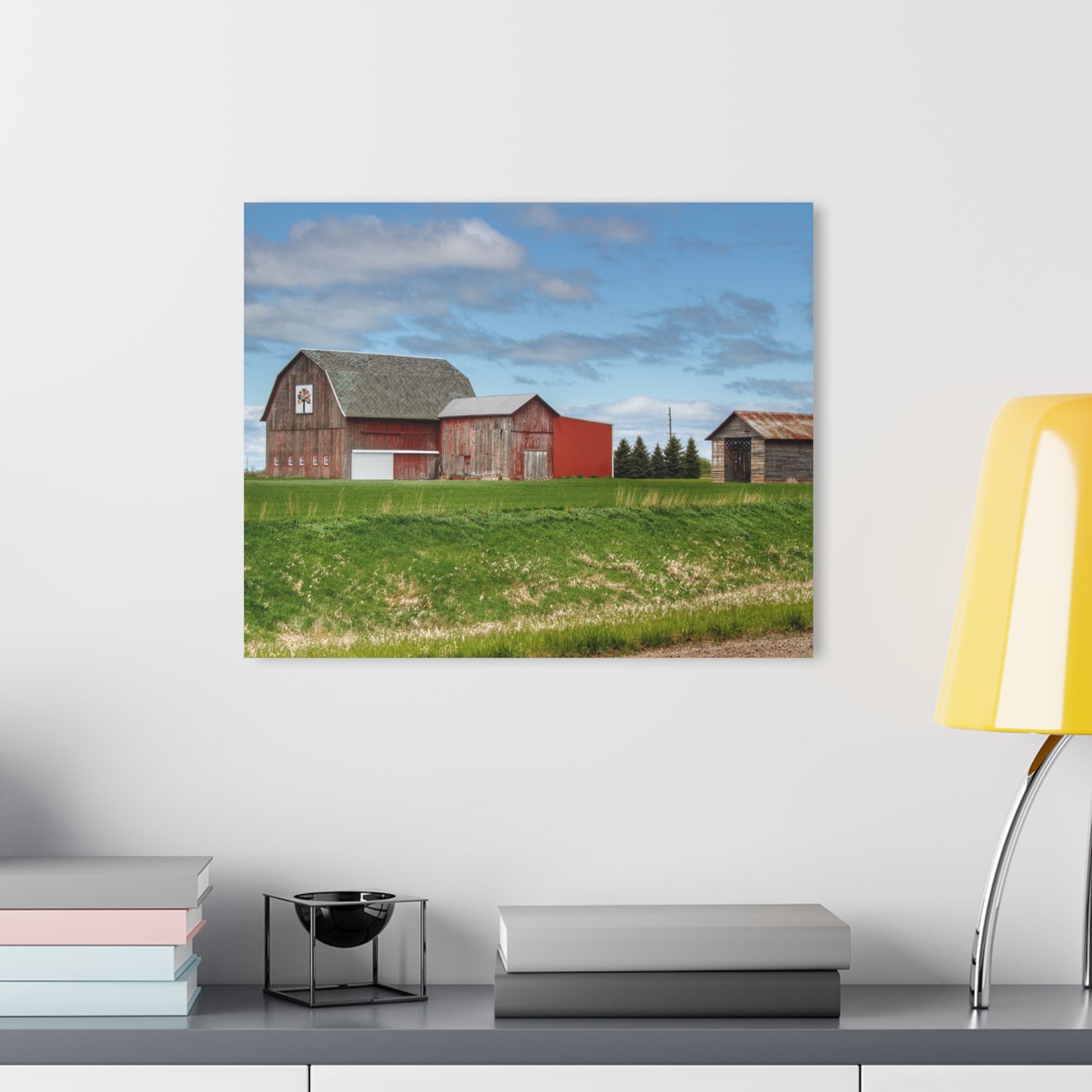 U R There Photography Unionville Reds Rustic Farmhouse Acrylic Wall Print