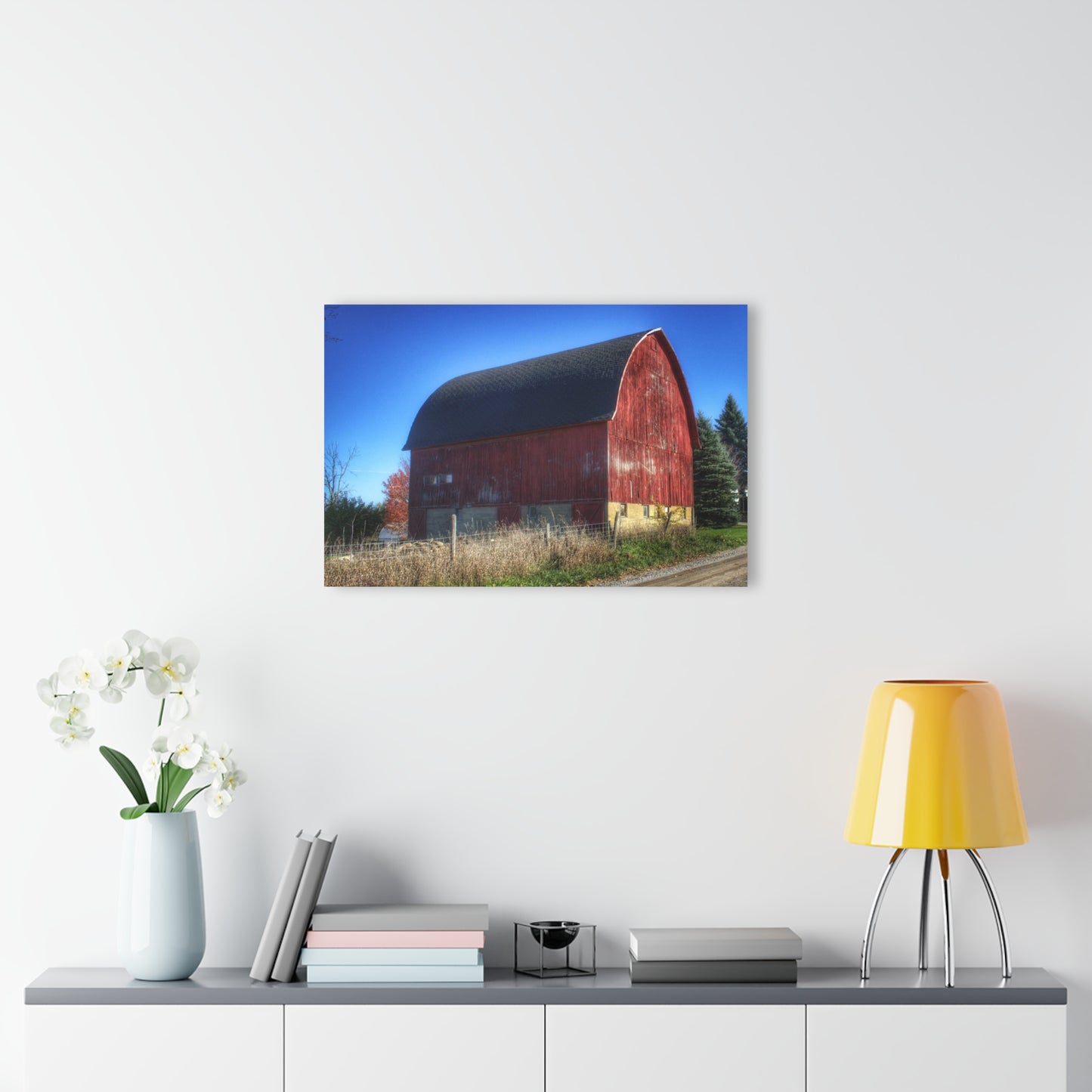 U R There Photography Big Roadside Red Rustic Farmhouse Acrylic Wall Print
