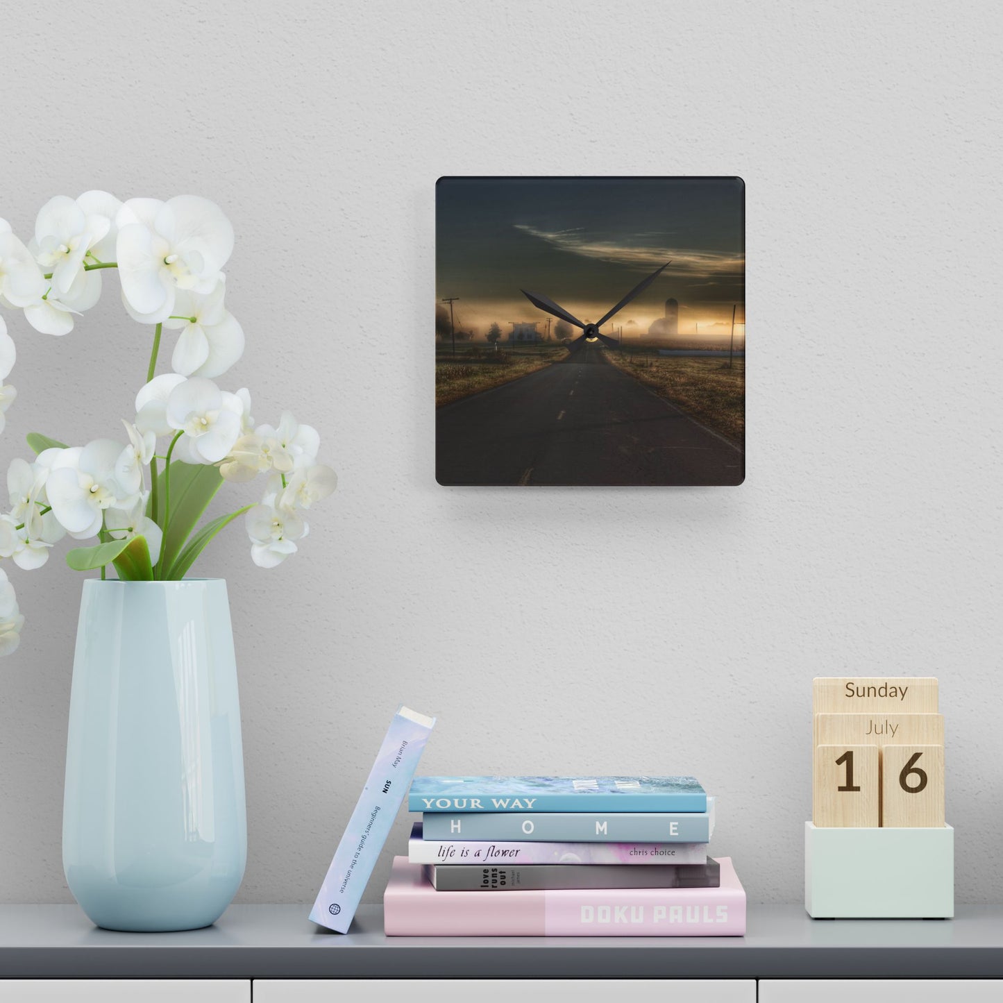 U R There Photography By Dawns Early Light Rustic Farmhouse Acrylic Analog Wall Clock