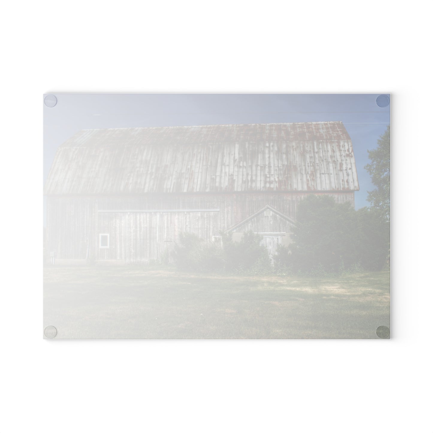 U R There Photography Barkley Road Red in Summer I Rustic Farmhouse Tempered-Glass Cutting Board
