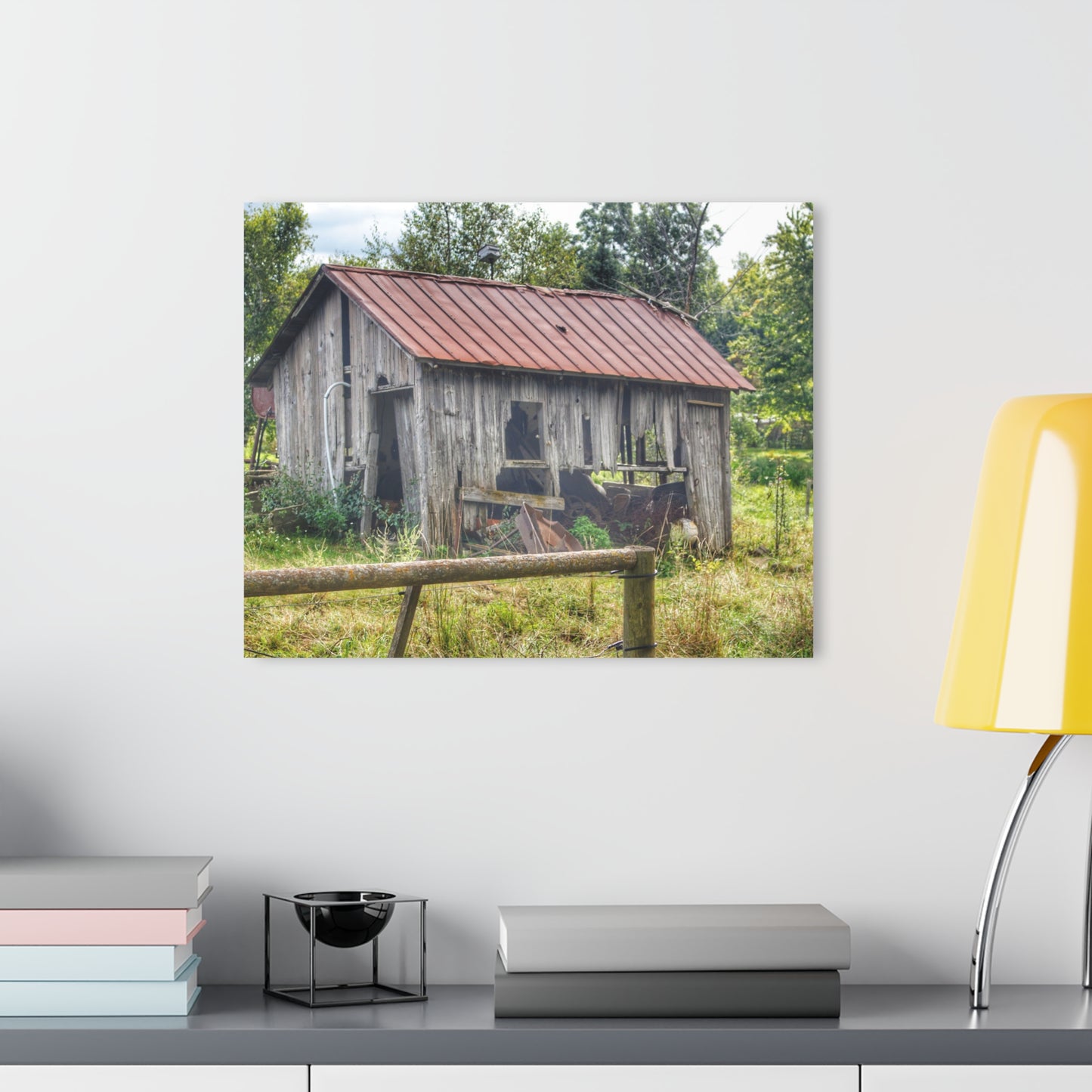 U R There Photography Silverwood Rusted Grey Shack Rustic Farmhouse Acrylic Wall Print