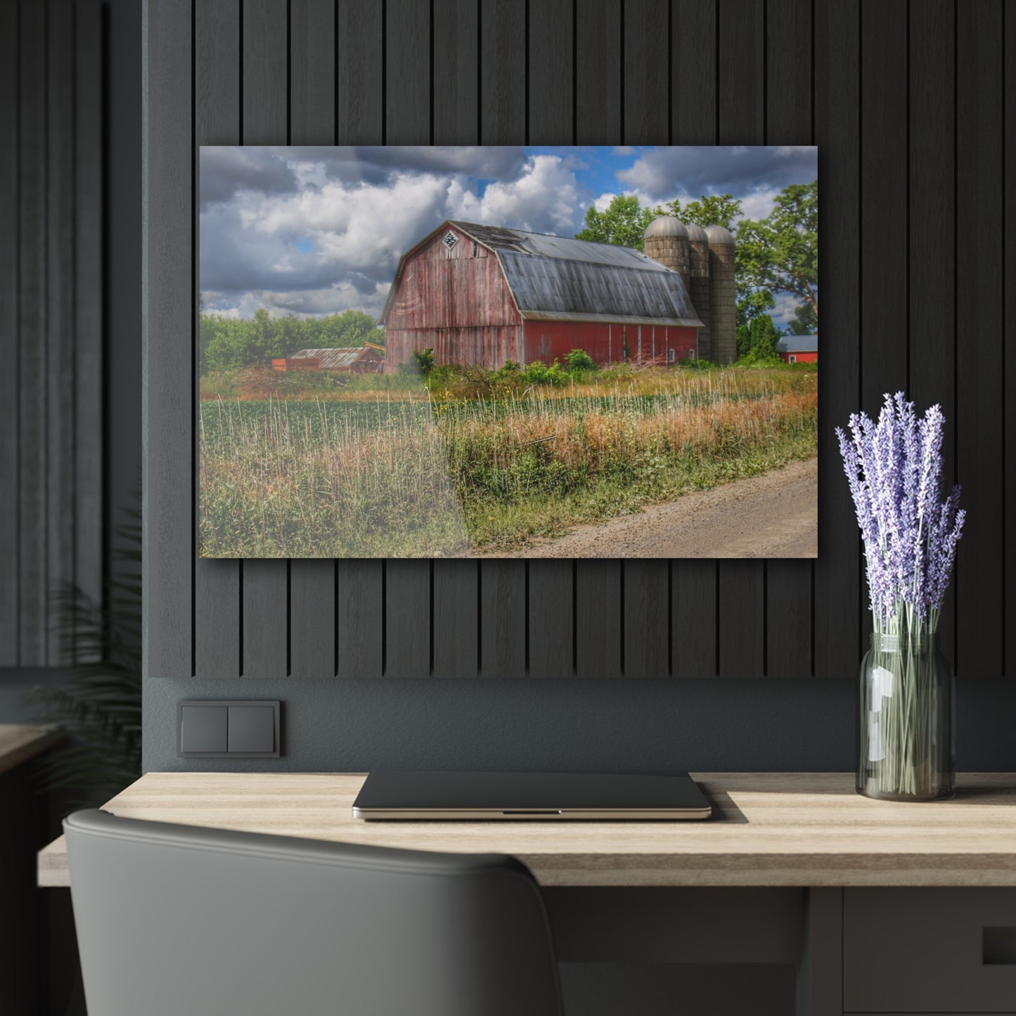 U R There Photography Shelby Red III Rustic Farmhouse Acrylic Wall Print