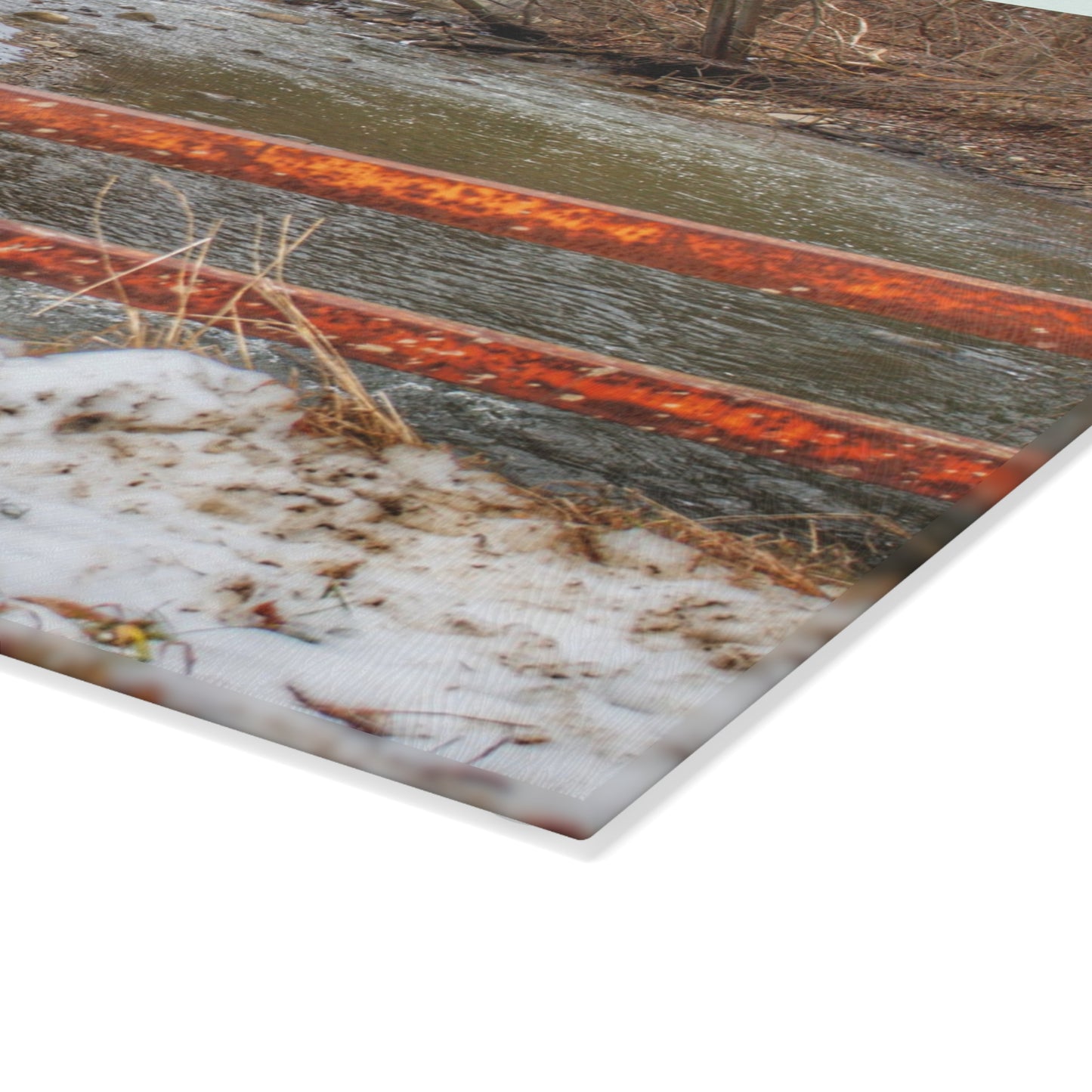 U R There Photography Piersonville Road Dam Rustic Farmhouse Tempered-Glass Cutting Board
