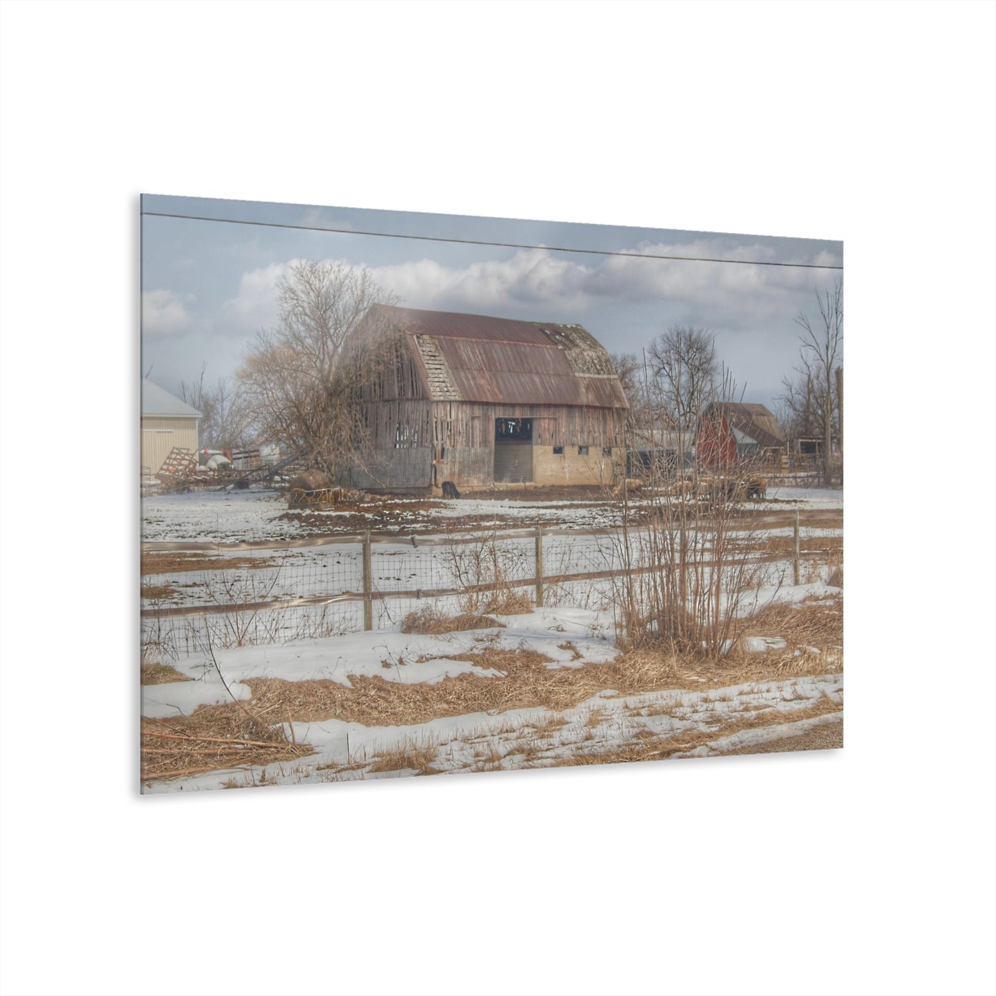 U R There Photography Babcock Road Red Rustic Farmhouse Acrylic Wall Print