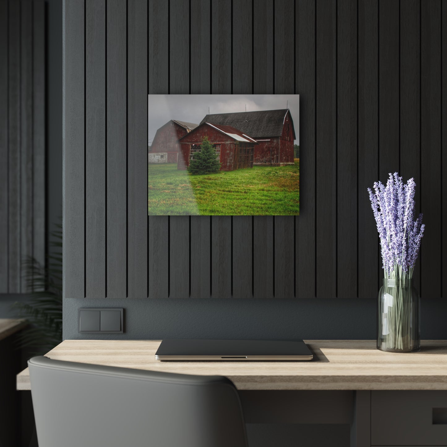 U R There Photography Winslow Road Reds Rustic Farmhouse Acrylic Wall Print