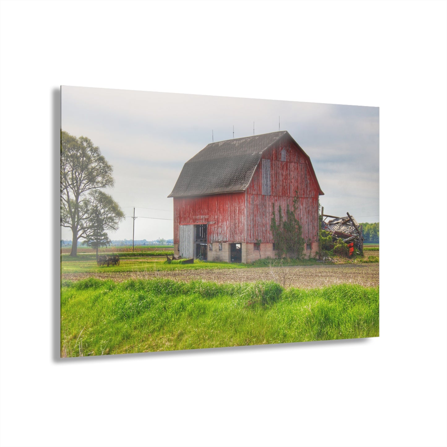 U R There Photography Unionville Elmwood Road Red II Rustic Farmhouse Acrylic Wall Print