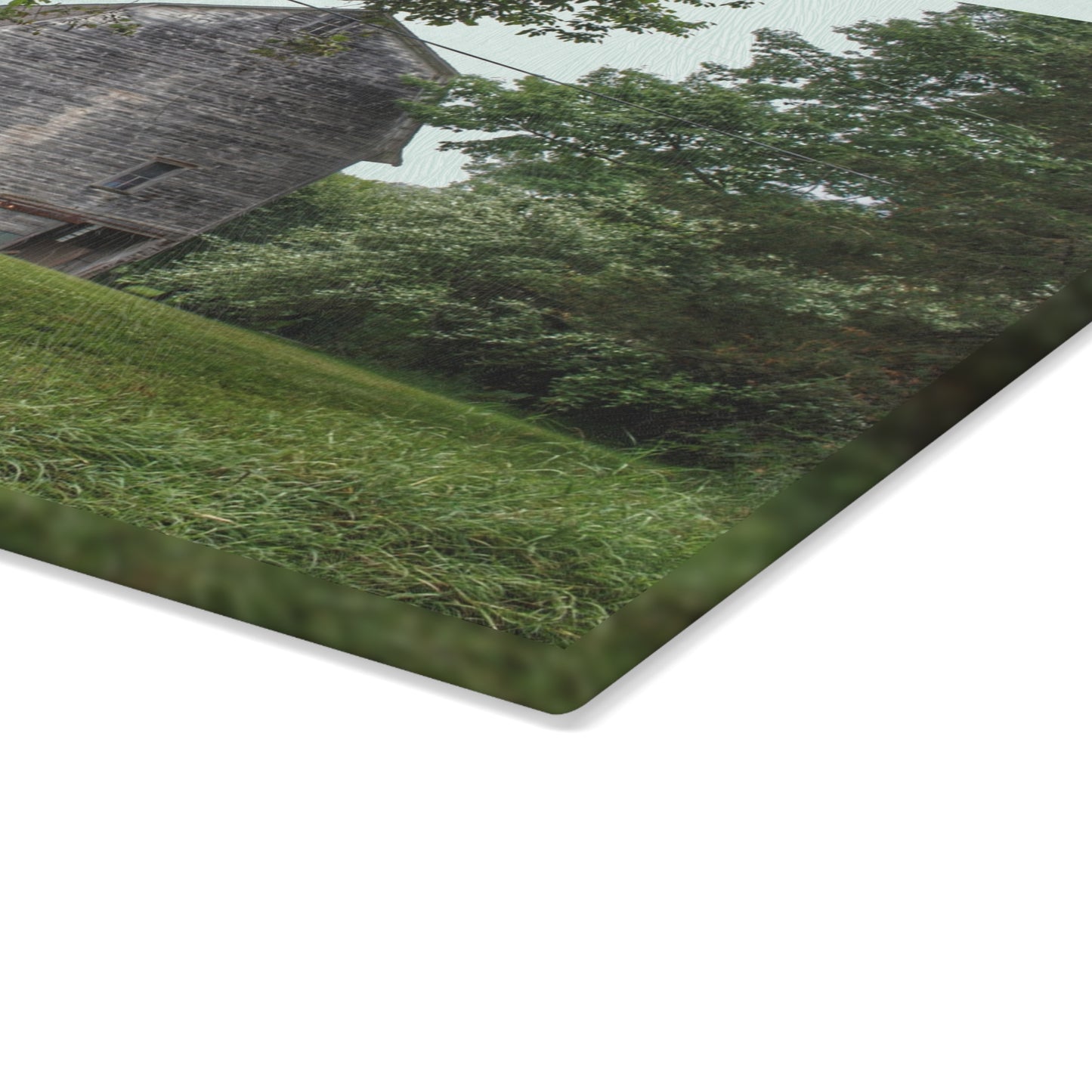 U R There Photography Snell Grey Rustic Farmhouse Tempered-Glass Cutting Board