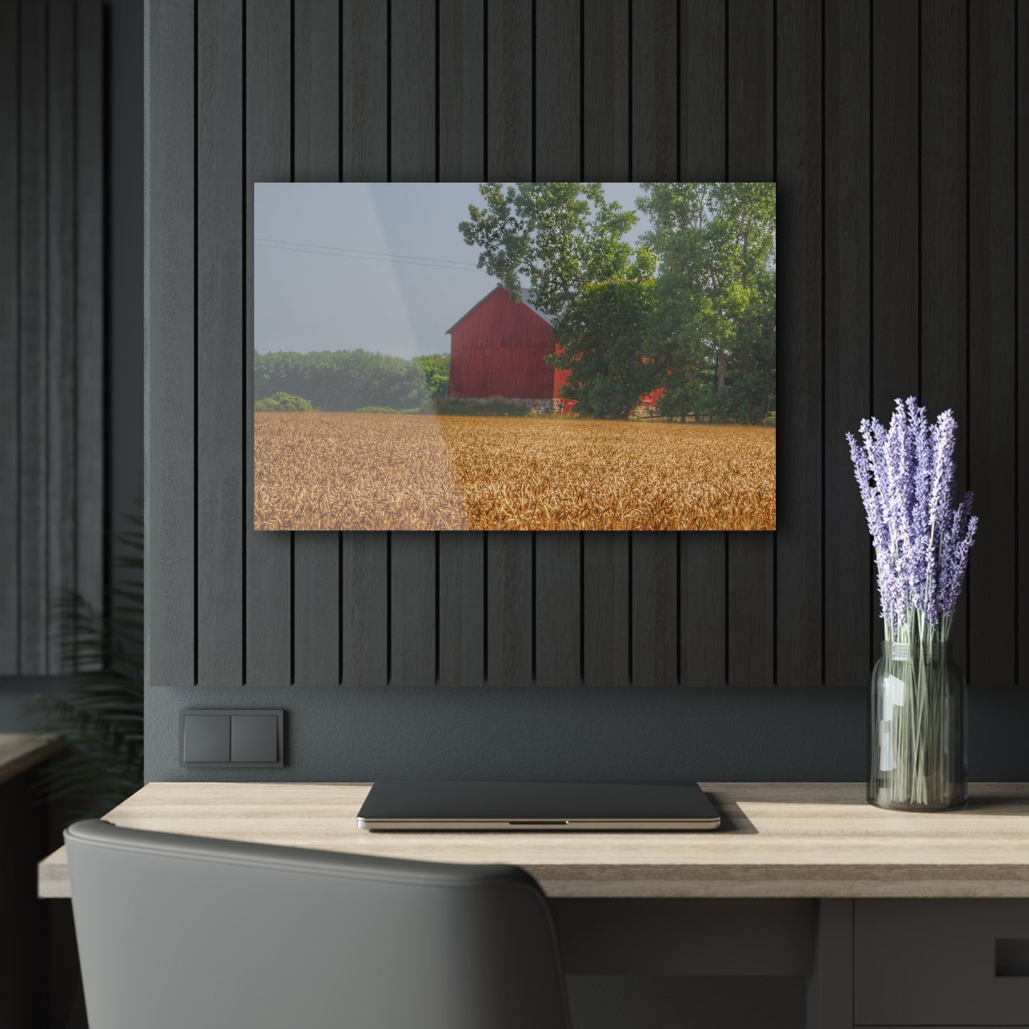 U R There Photography Tubspring Road Hidden Red Rustic Farmhouse Acrylic Wall Print