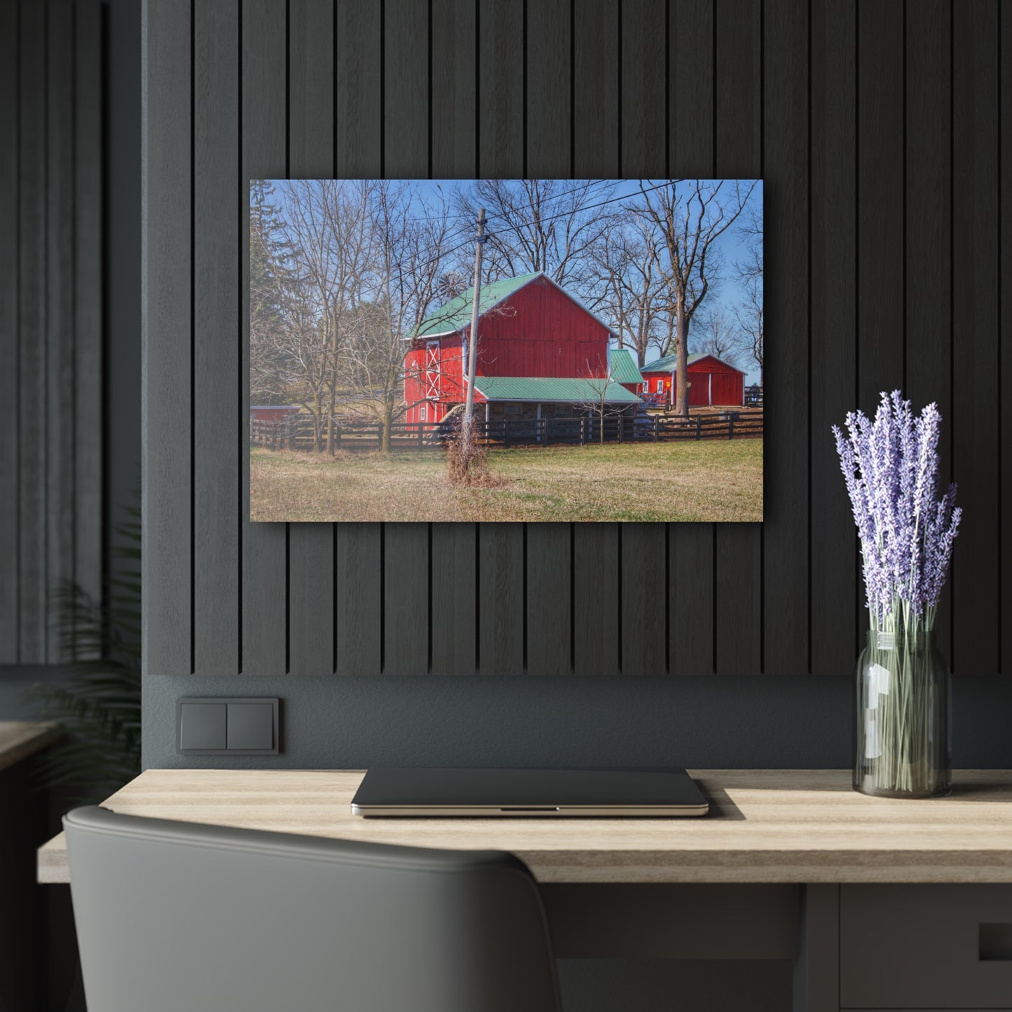 U R There Photography Imlay City Road Cow Barn I Rustic Farmhouse Acrylic Wall Print