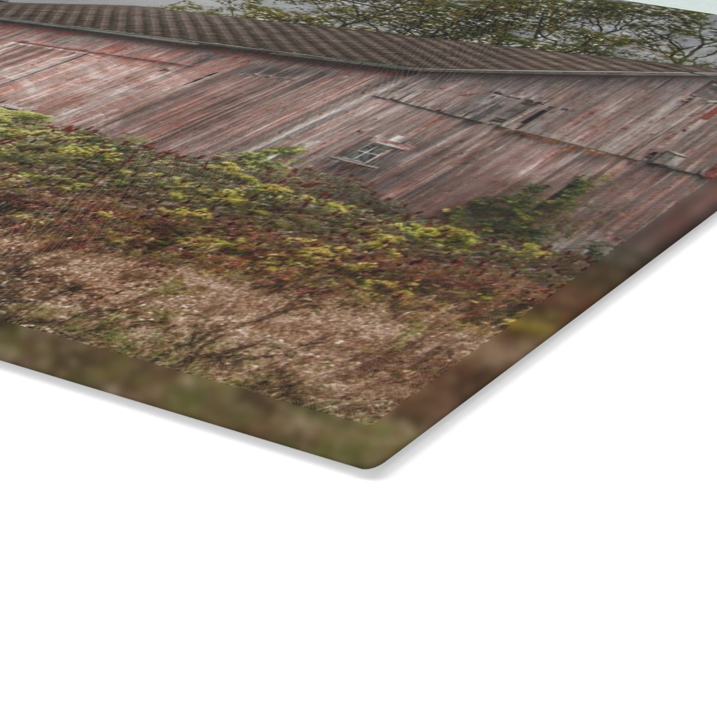 U R There Photography Washburn Reds I Rustic Farmhouse Tempered-Glass Cutting Board