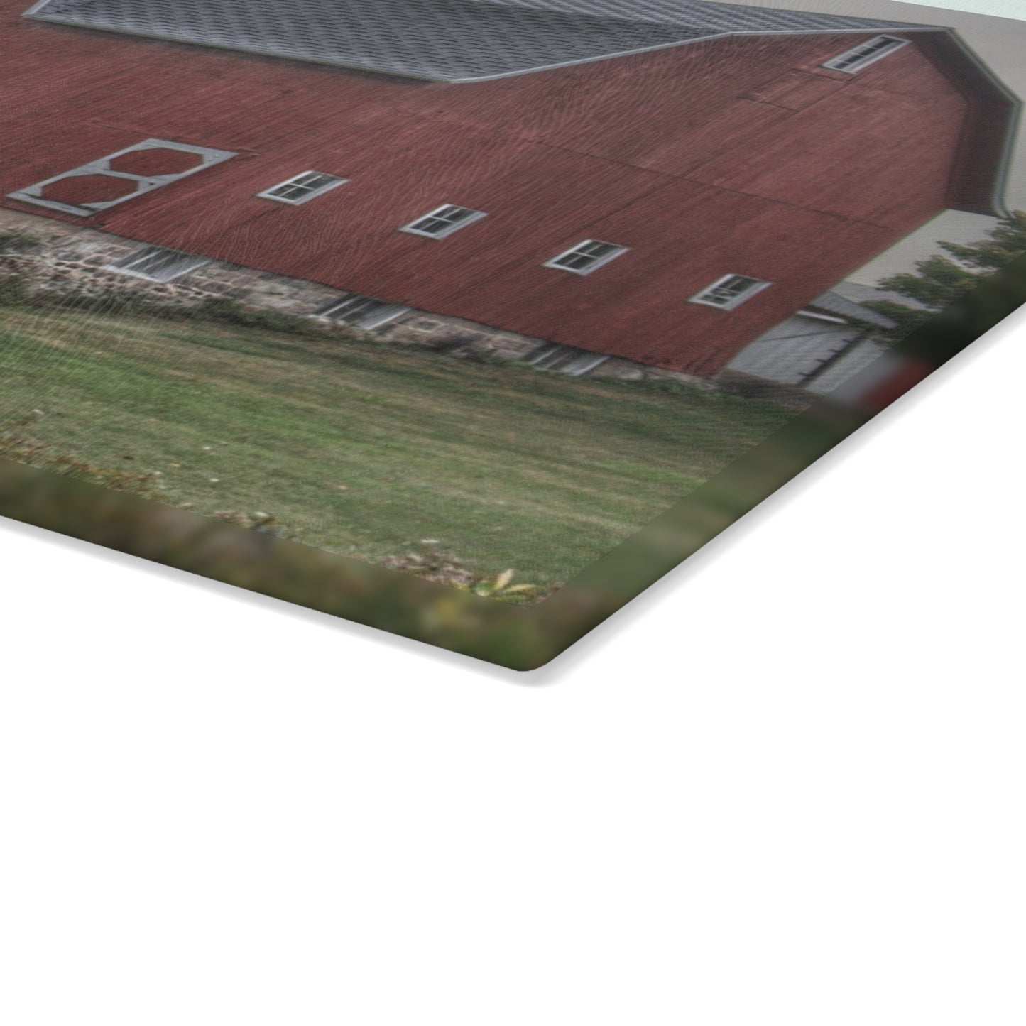 U R There Photography Vassar Road Red I Rustic Farmhouse Tempered-Glass Cutting Board