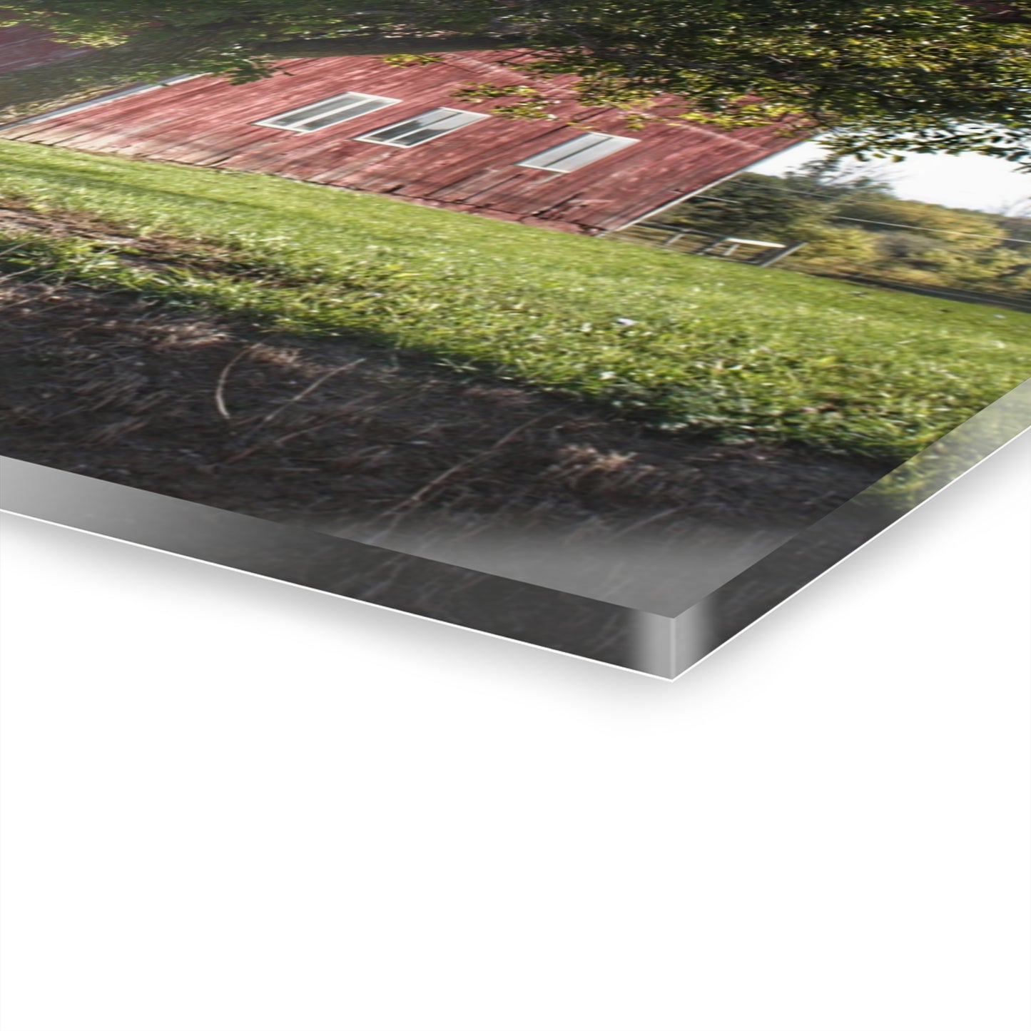 U R There Photography Rochester Road Hidden Red Rustic Farmhouse Acrylic Wall Print