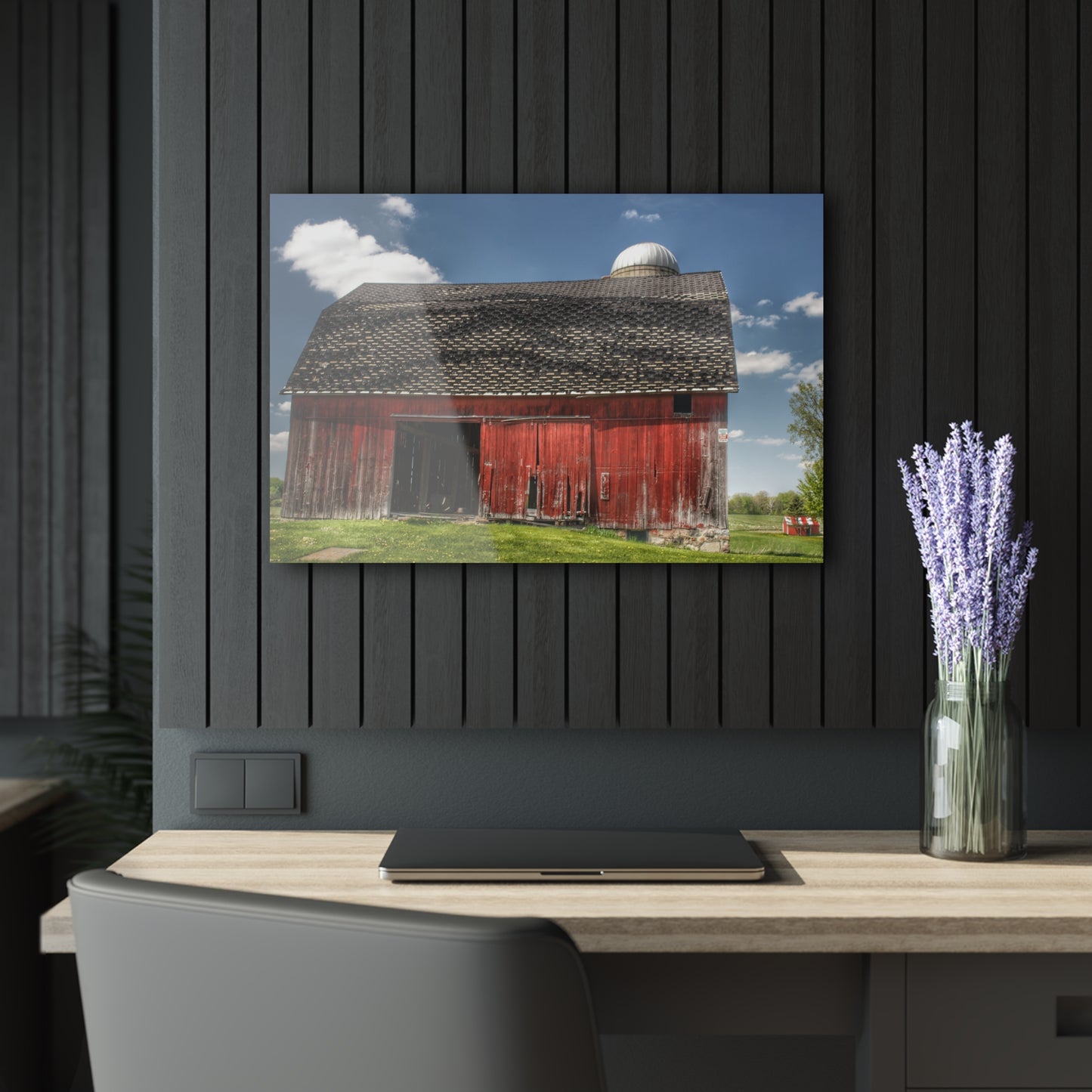 U R There Photography Hollenbeck Road Red III Rustic Farmhouse Acrylic Wall Print