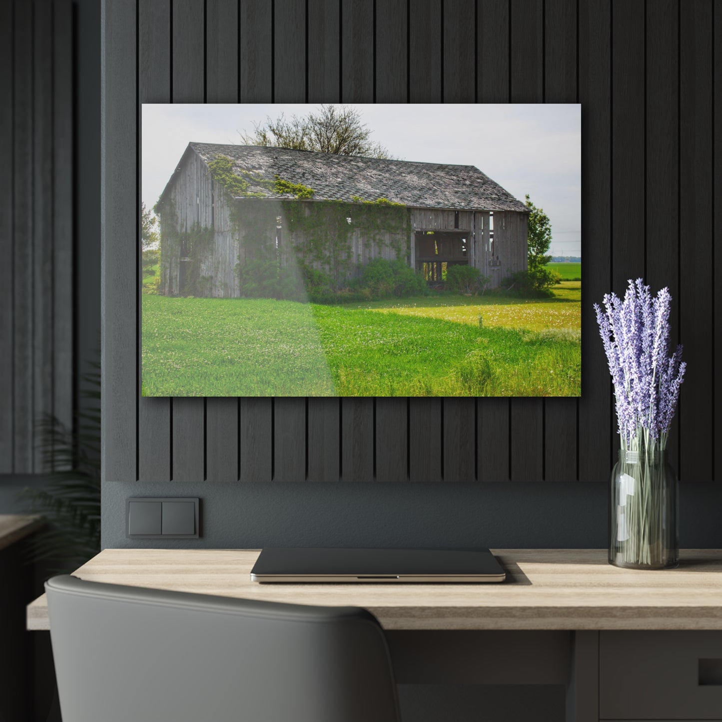 U R There Photography Caro Road Twin Grey II Rustic Farmhouse Acrylic Wall Print