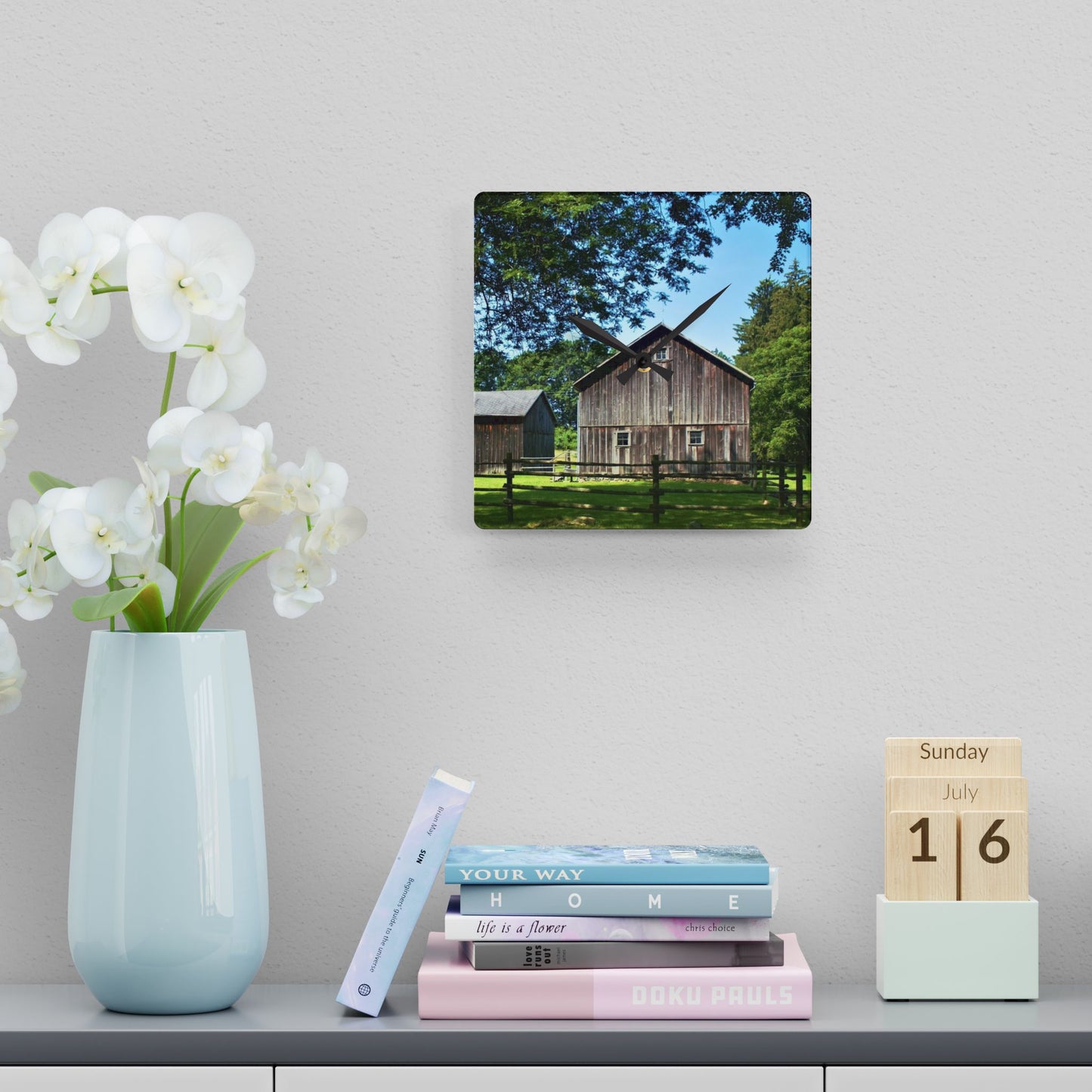 Rustic Farmhouse Wall Clock featuring Otisville Grey
