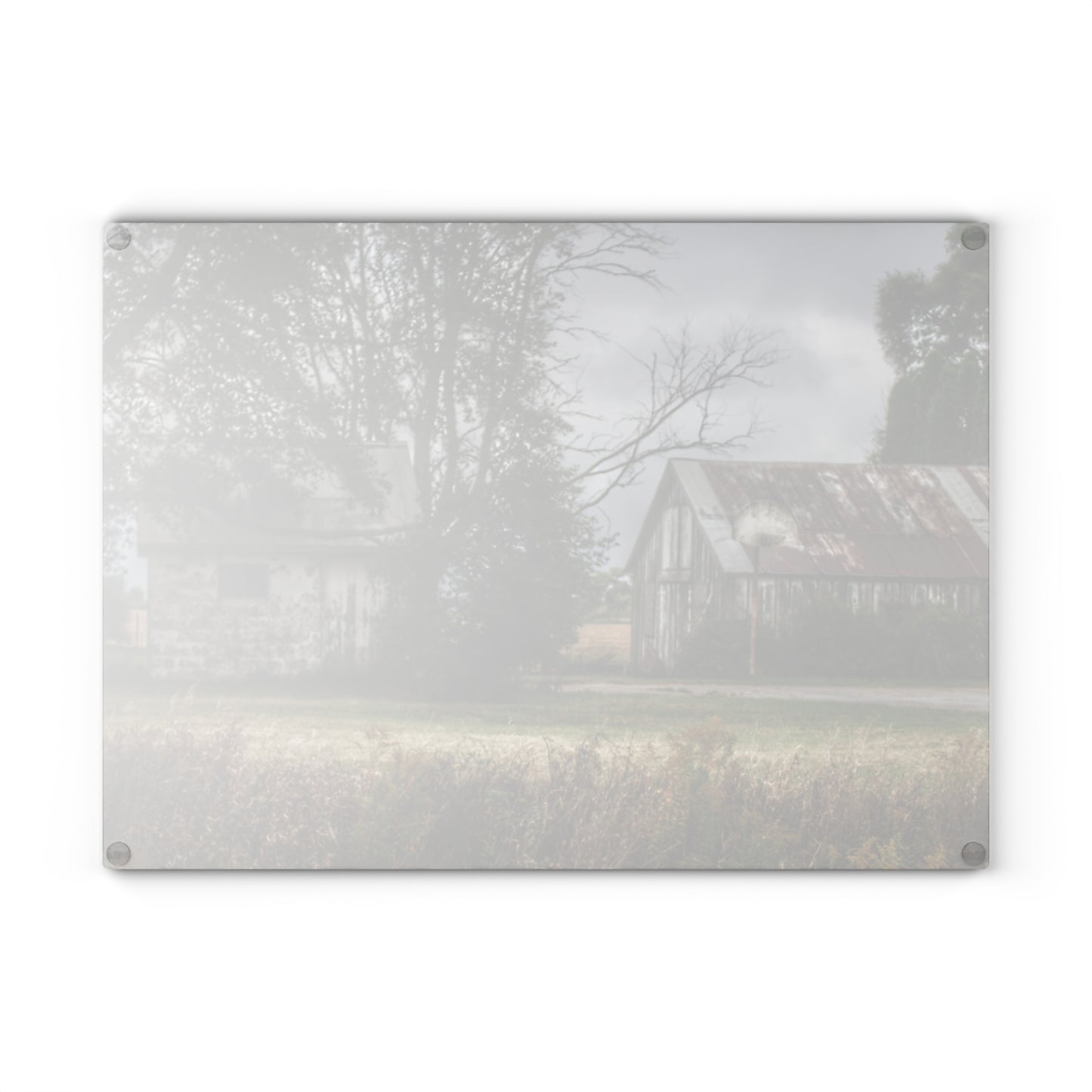 U R There Photography Richville Road Shacks Rustic Farmhouse Tempered-Glass Cutting Board