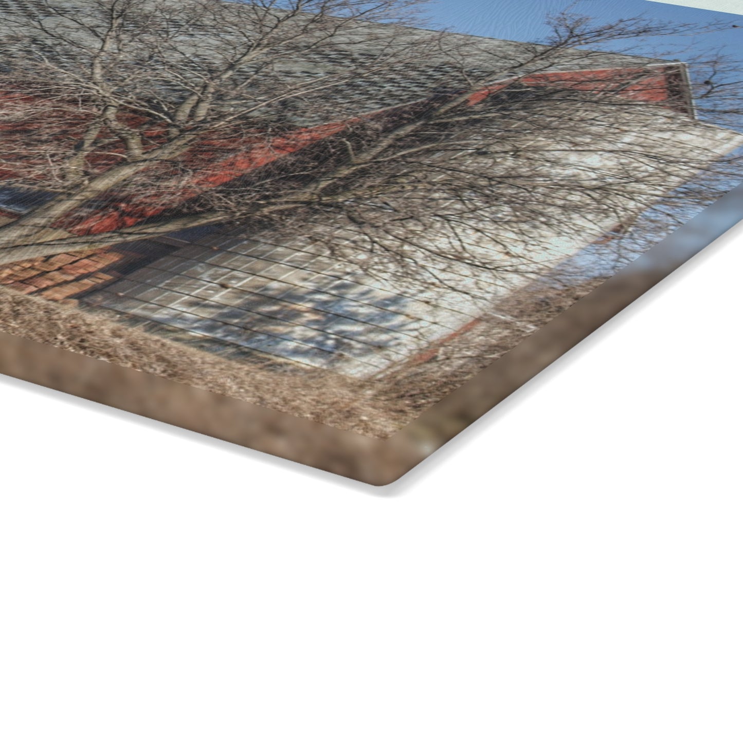U R There Photography Van Dyke Red II Rustic Farmhouse Tempered-Glass Cutting Board