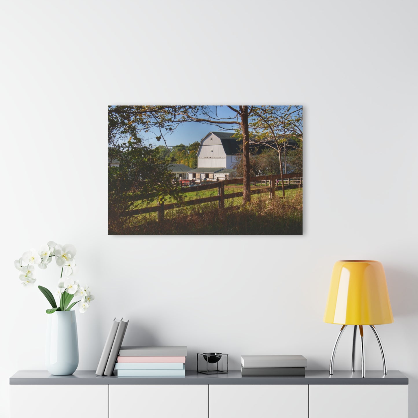 U R There Photography Oakwood Road White I Rustic Farmhouse Acrylic Wall Print