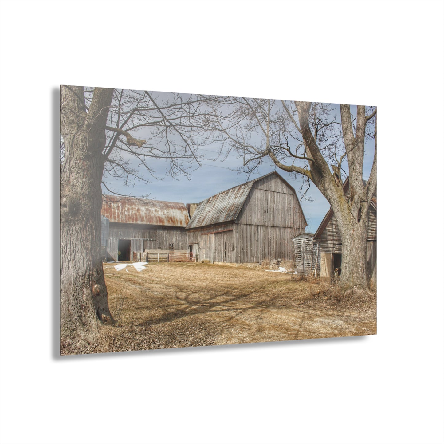U R There Photography Church Road Greys Rustic Farmhouse Acrylic Wall Print
