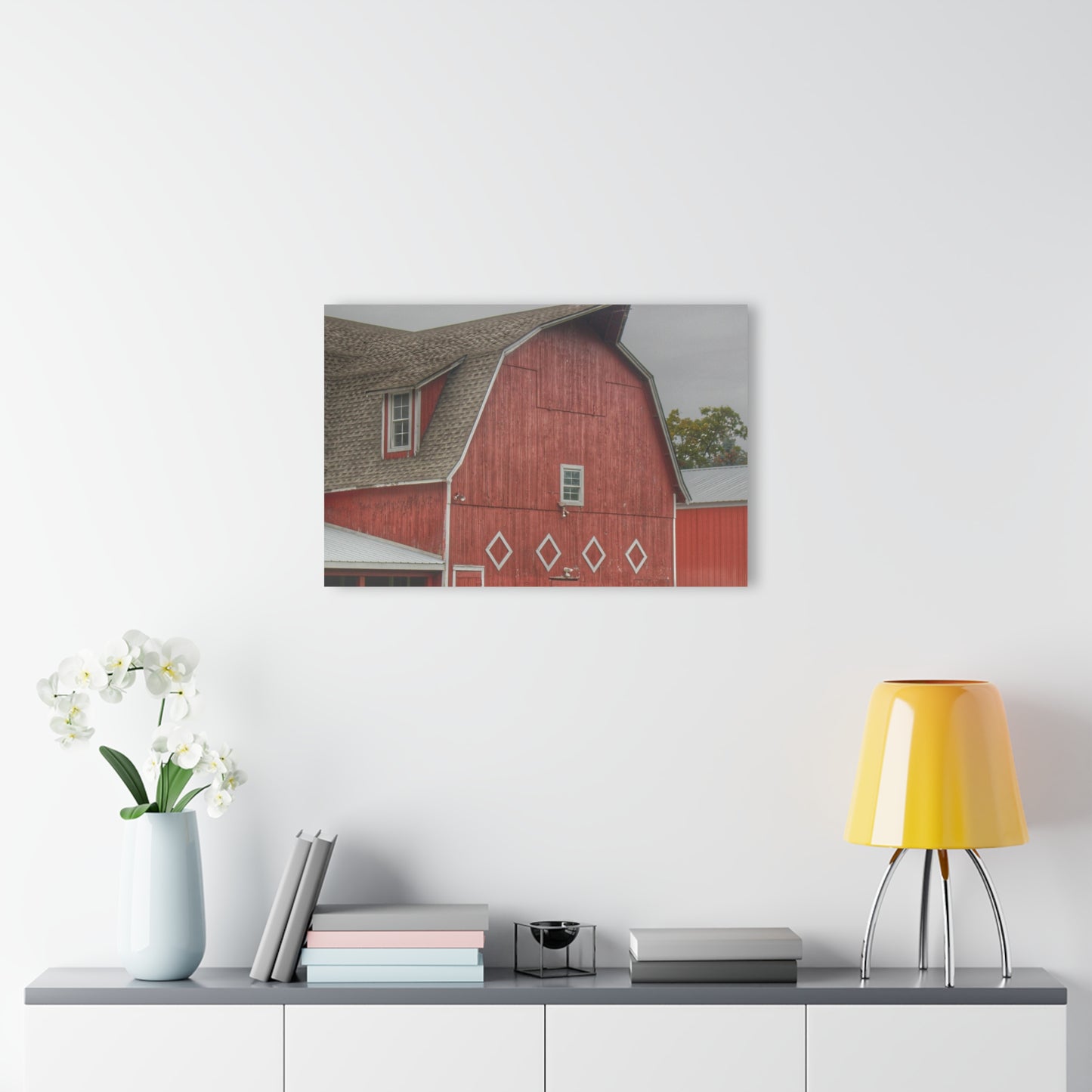 U R There Photography Brauer Road Red Rustic Farmhouse Acrylic Wall Print