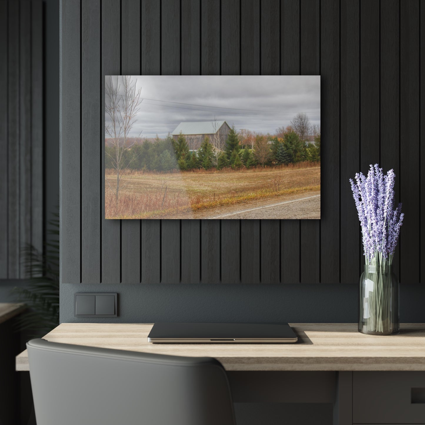 U R There Photography Burnside Grey Rustic Farmhouse Acrylic Wall Print