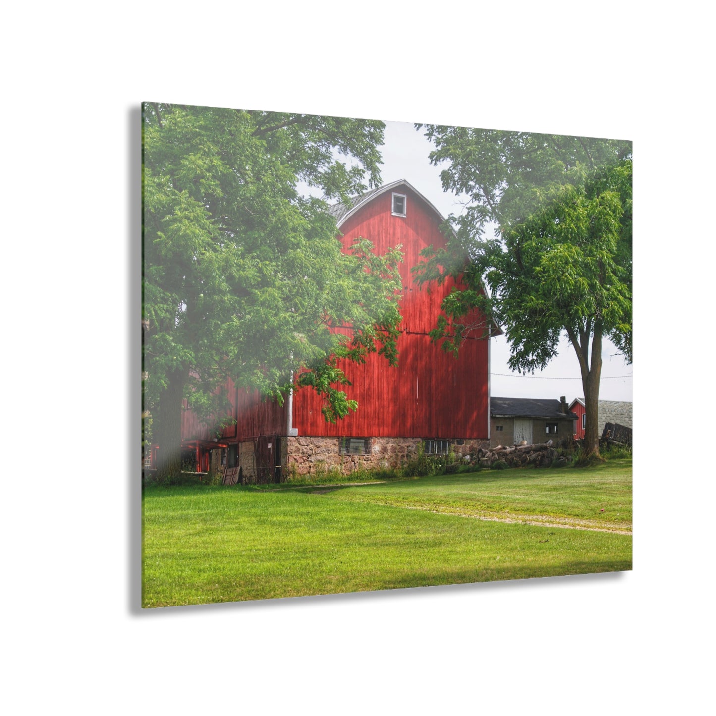 U R There Photography Summer Fieldstone Red Rustic Farmhouse Acrylic Wall Print