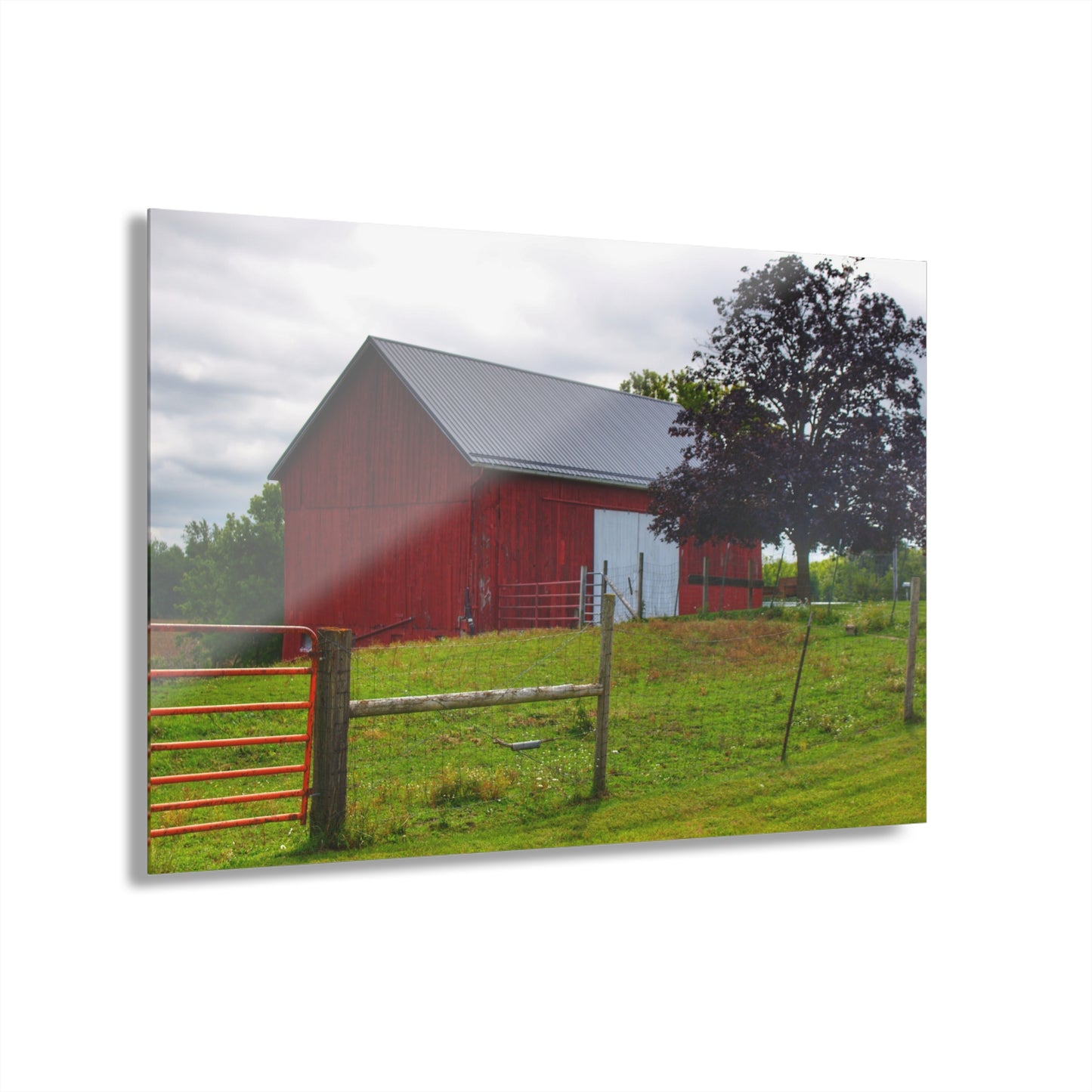 U R There Photography Slattery Red Rustic Farmhouse Acrylic Wall Print