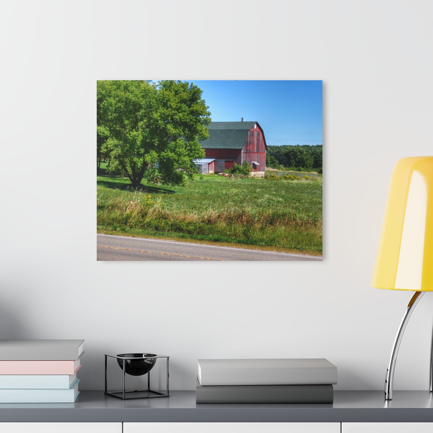 U R There Photography Clark Road Hillside Red II Rustic Farmhouse Acrylic Wall Print