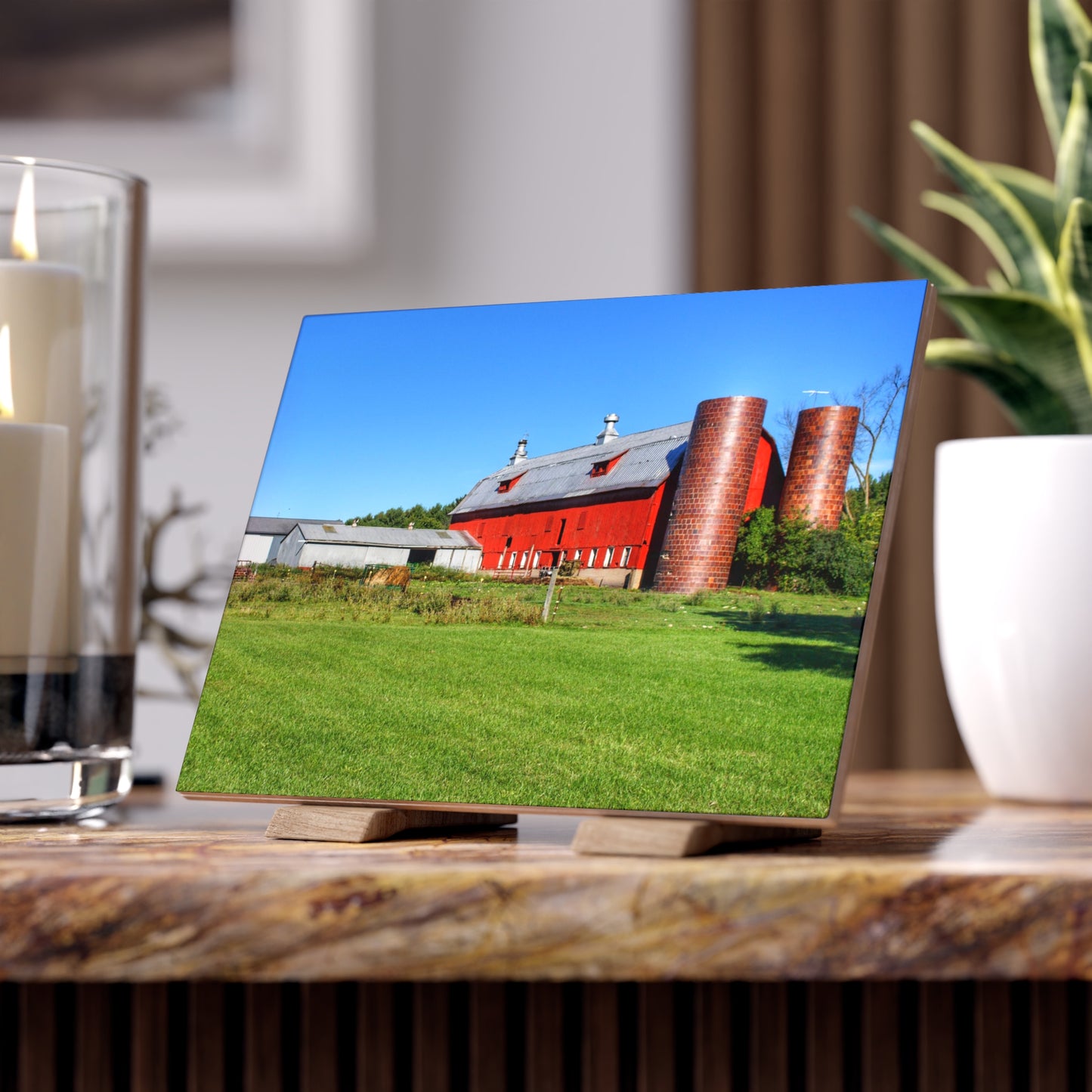 Baldwin Red II Rustic Farmhouse Decorative Ceramic Tile 6" × 8" Matte