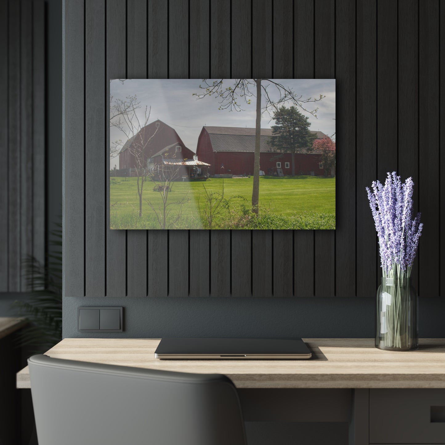 U R There Photography Bishop Road Reds I Rustic Farmhouse Acrylic Wall Print