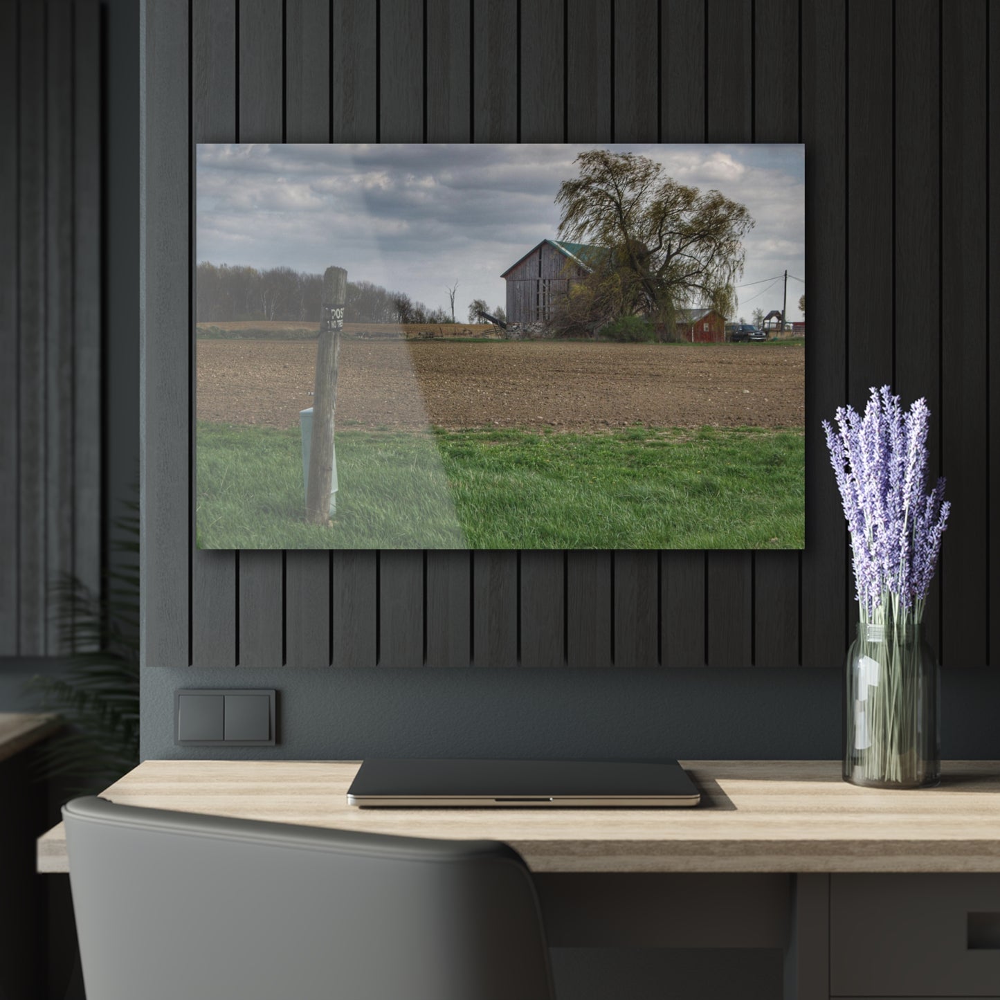 U R There Photography Cedar Creek Road Grey Rustic Farmhouse Acrylic Wall Print
