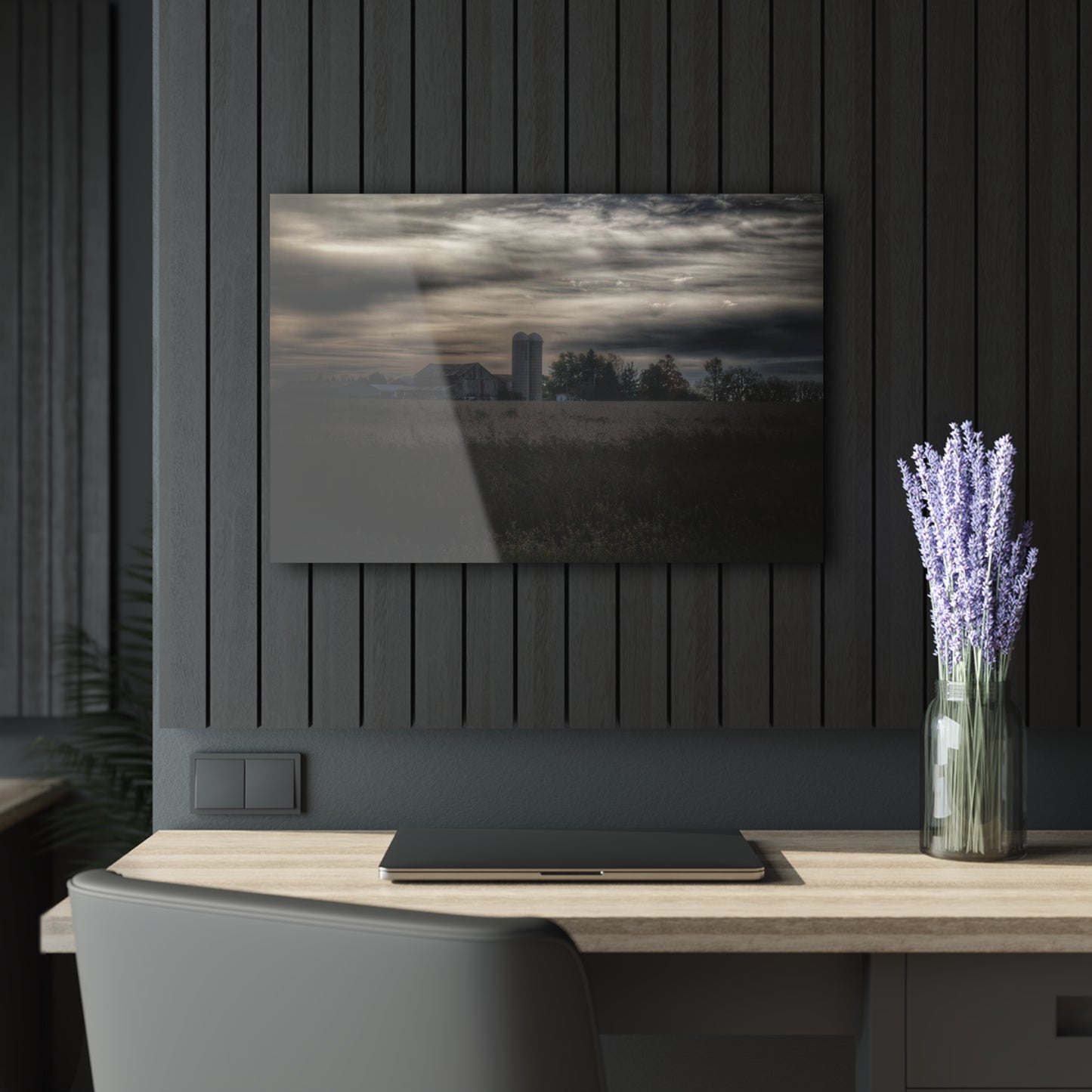 U R There Photography Across the Field on Brown City Road Rustic Farmhouse Acrylic Wall Print