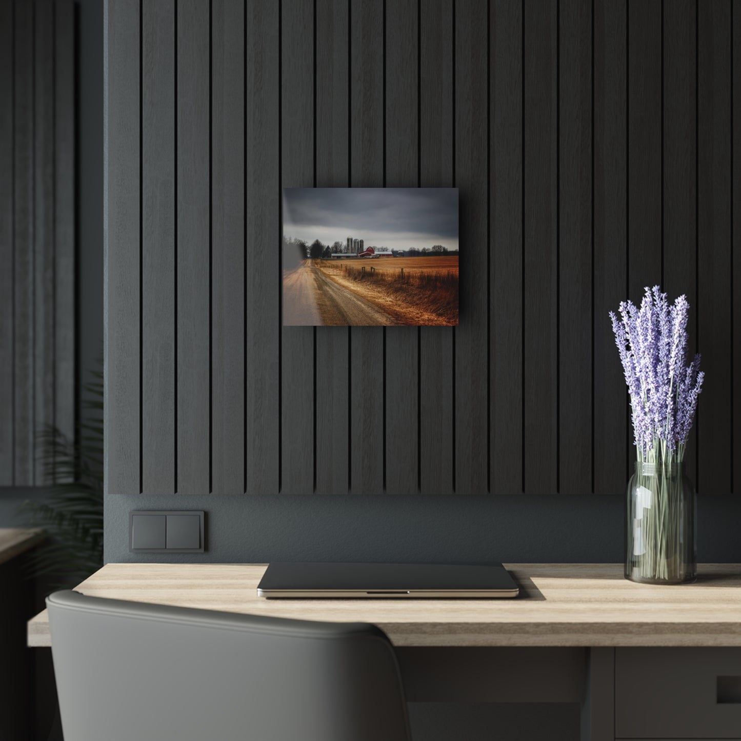 U R There Photography Across the Field on Daley Road Rustic Farmhouse Acrylic Wall Print