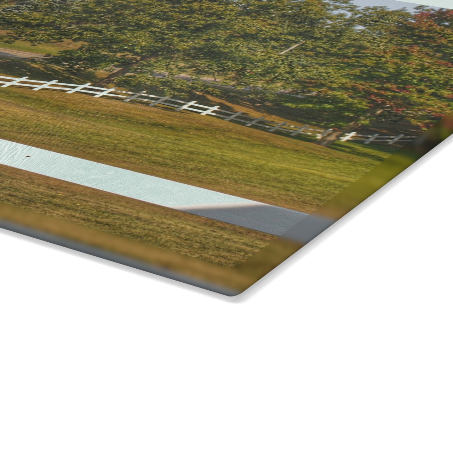 U R There Photography Beyond the White Fences Rustic Farmhouse Tempered-Glass Cutting Board